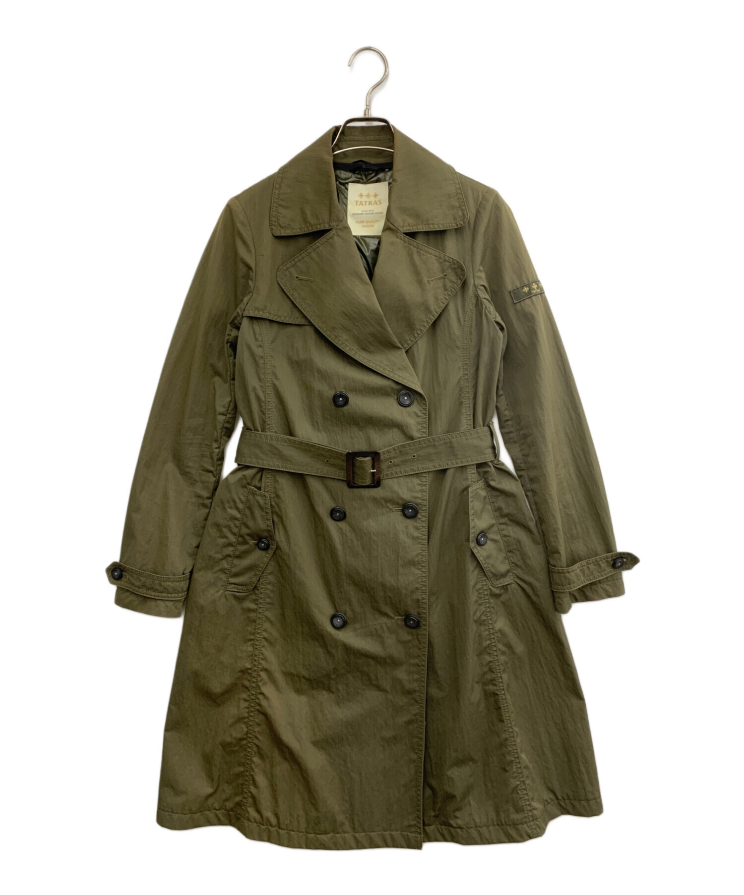 TATRAS トレンチコート　カーキ　サイズL 新品　タグ付き　キムタク 中古・古着通販】TATRAS (タトラス) トレンチコート カーキ サイズ:2
