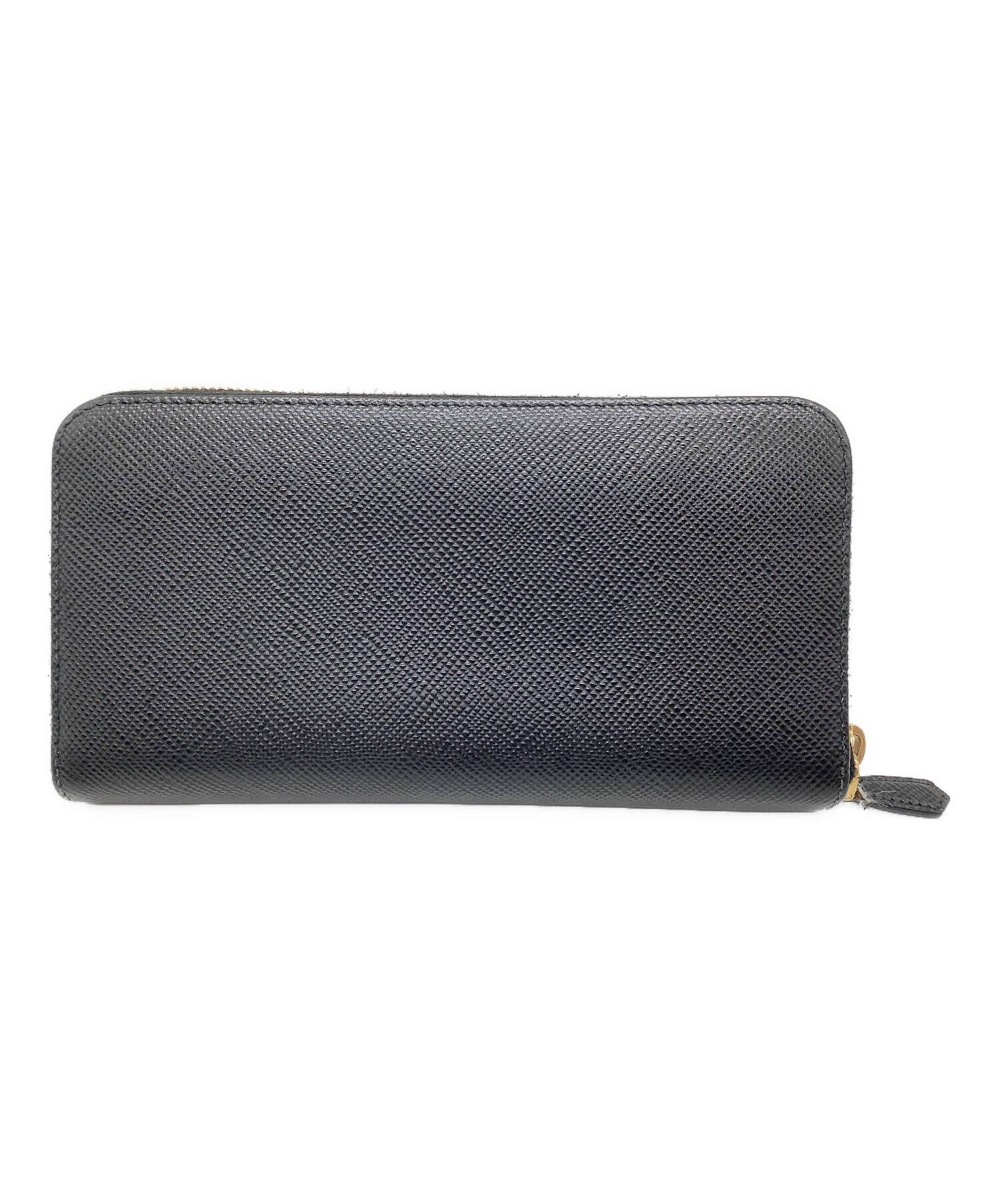 中古・古着通販】PRADA (プラダ) ラウンドファスナー長財布 ブラック