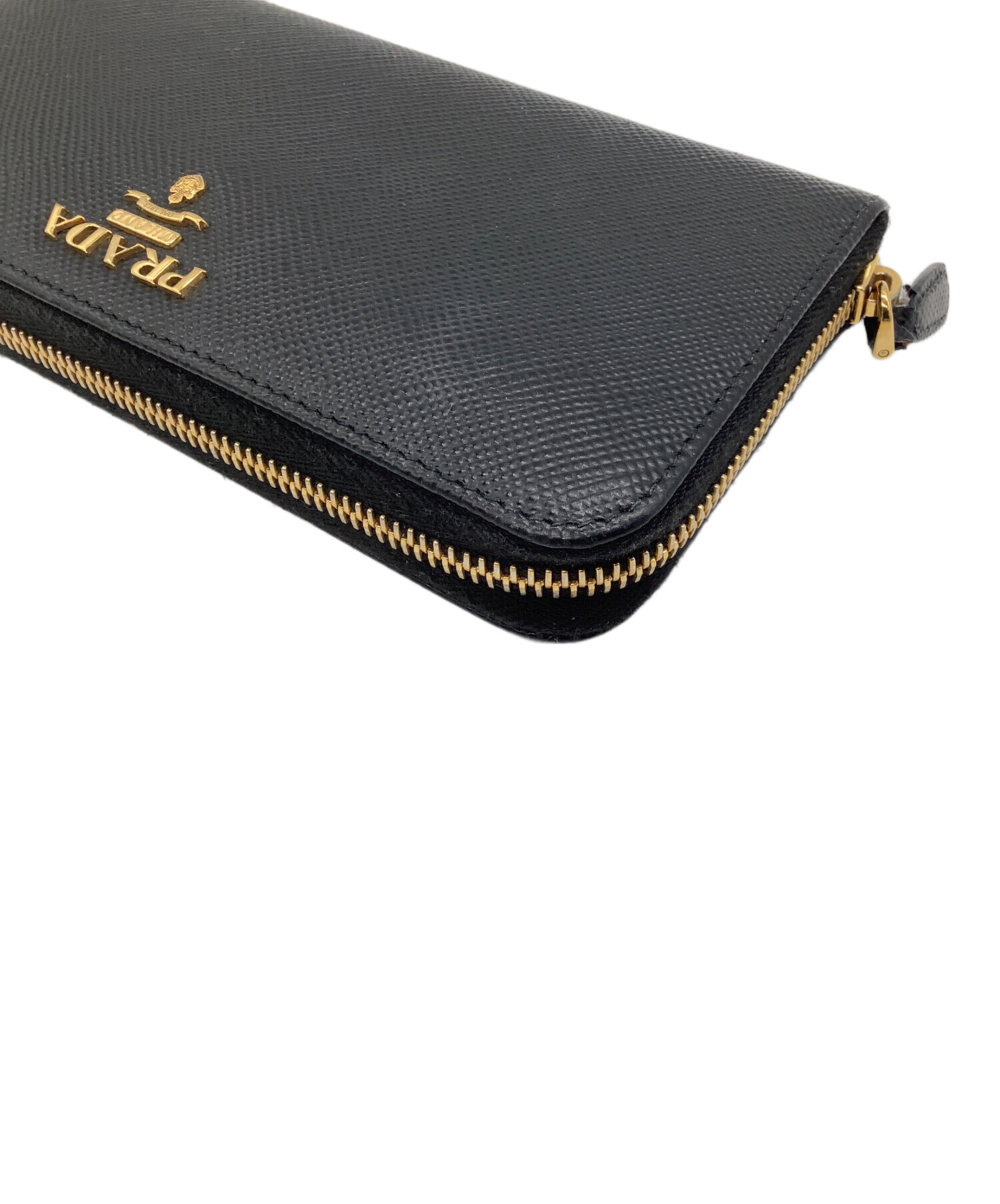 中古・古着通販】PRADA (プラダ) ラウンドファスナー長財布 ブラック