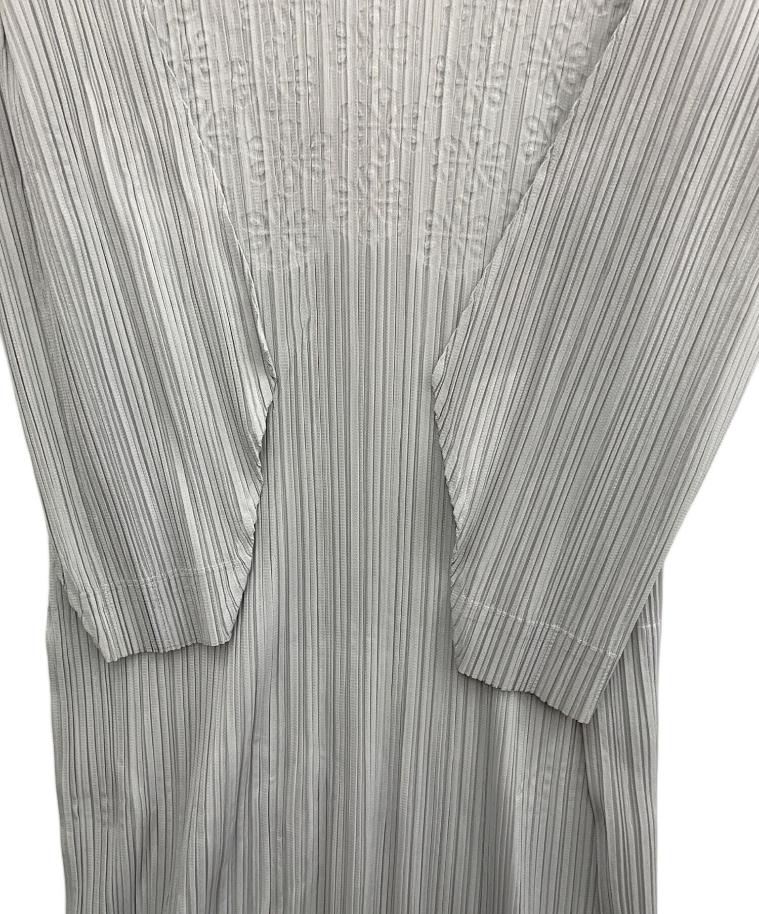 PLEATS PLEASE ロングワンピース　長袖　グレー　Mサイズ PLEATS PLEASE ISSEY MIYAKE◇長袖ワンピース/2/ポリエステル/グレー