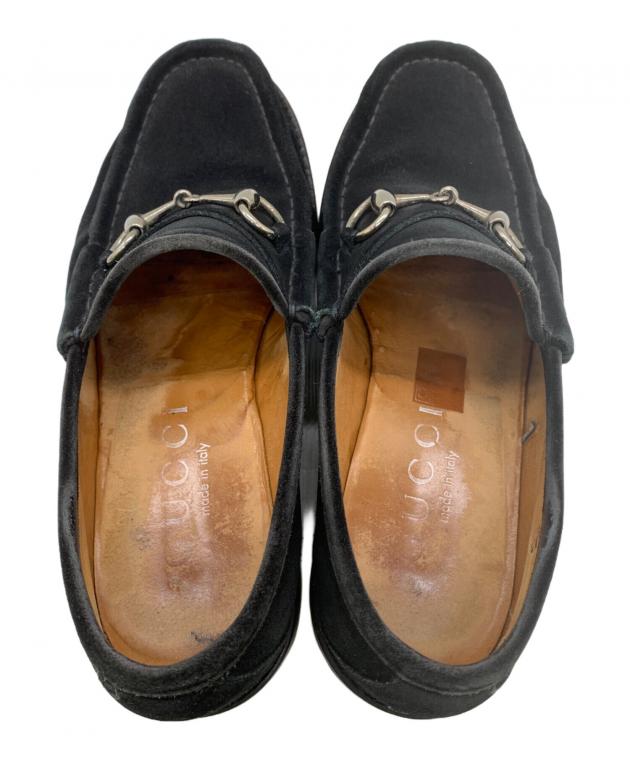 中古・古着通販】GUCCI (グッチ) ホースビットローファー ブラック