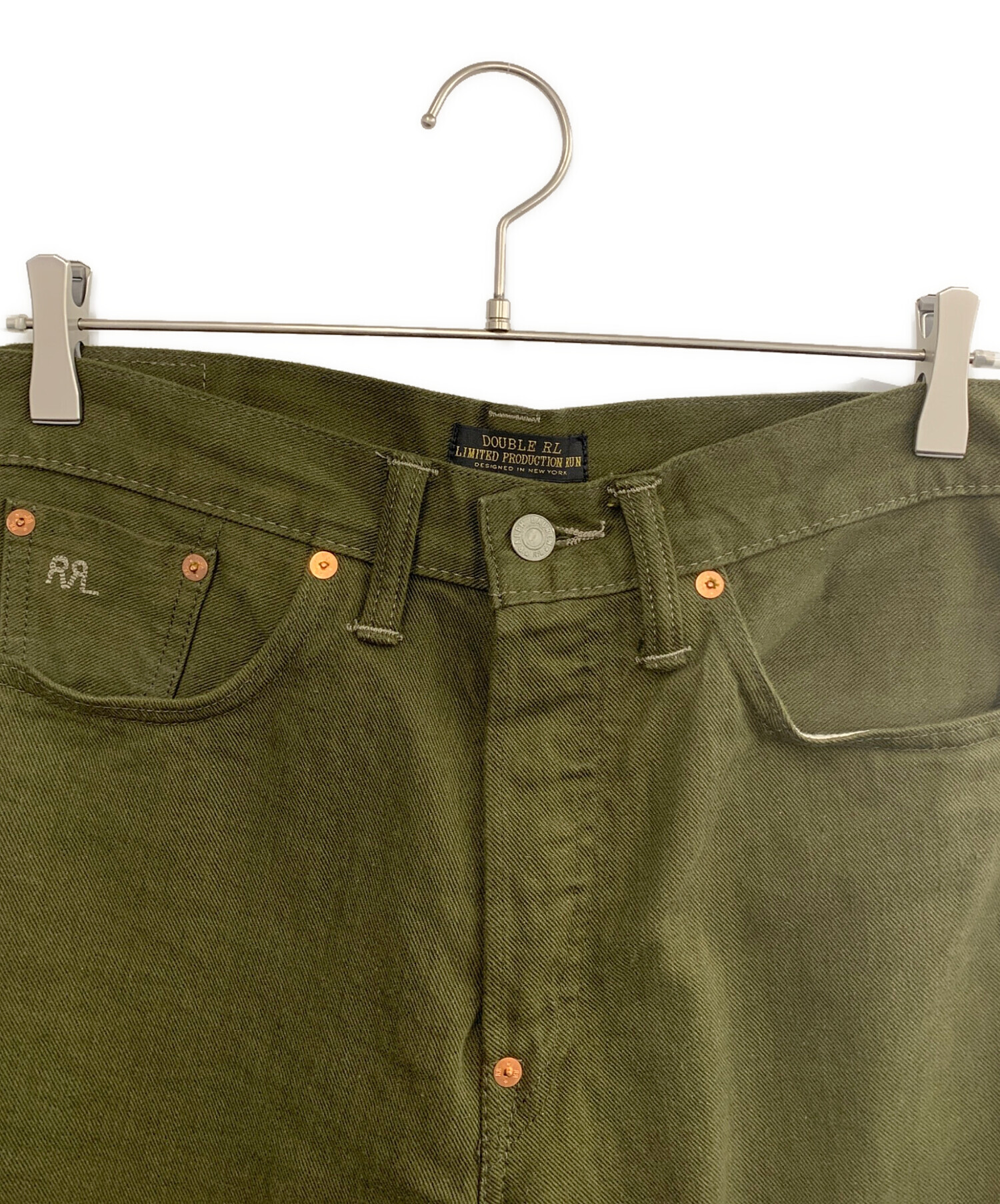 中古・古着通販】RRL (ダブルアールエル) デニムパンツ カーキ サイズ