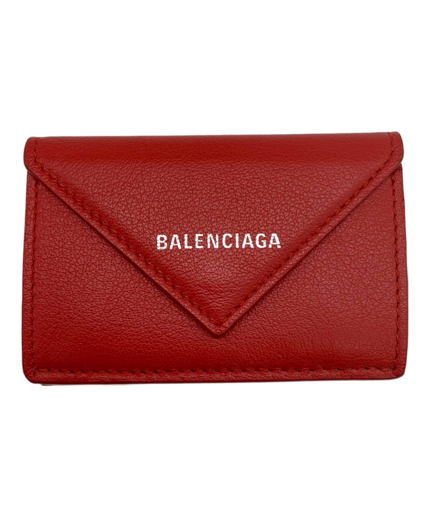 値下げ中！【新品】バレンシアガ ペーパーミニウォレット レッド 中古・古着通販】BALENCIAGA (バレンシアガ) ペーパーミニウォレット