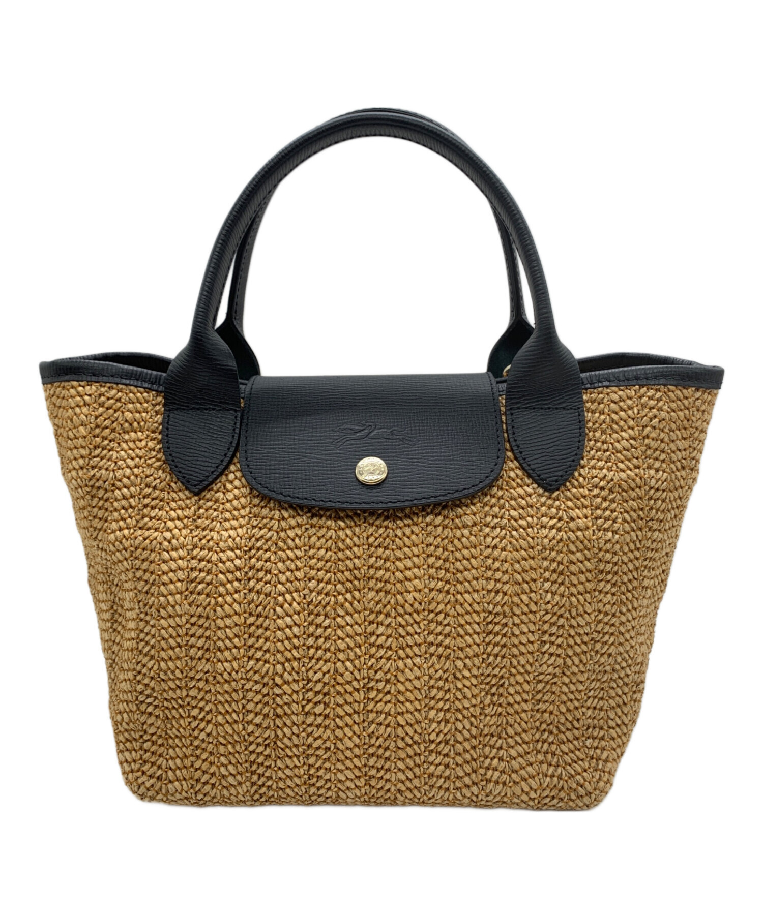 中古・古着通販】LONGCHAMP (ロンシャン) カゴハンドバッグ ナチュラル 