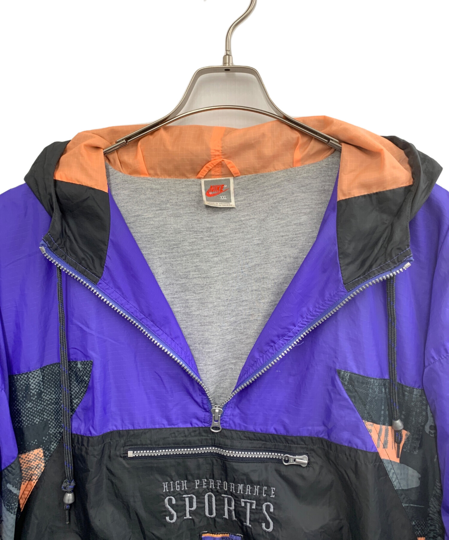 中古・古着通販】NIKE (ナイキ) ナイロンパーカー パープル×ブラック 