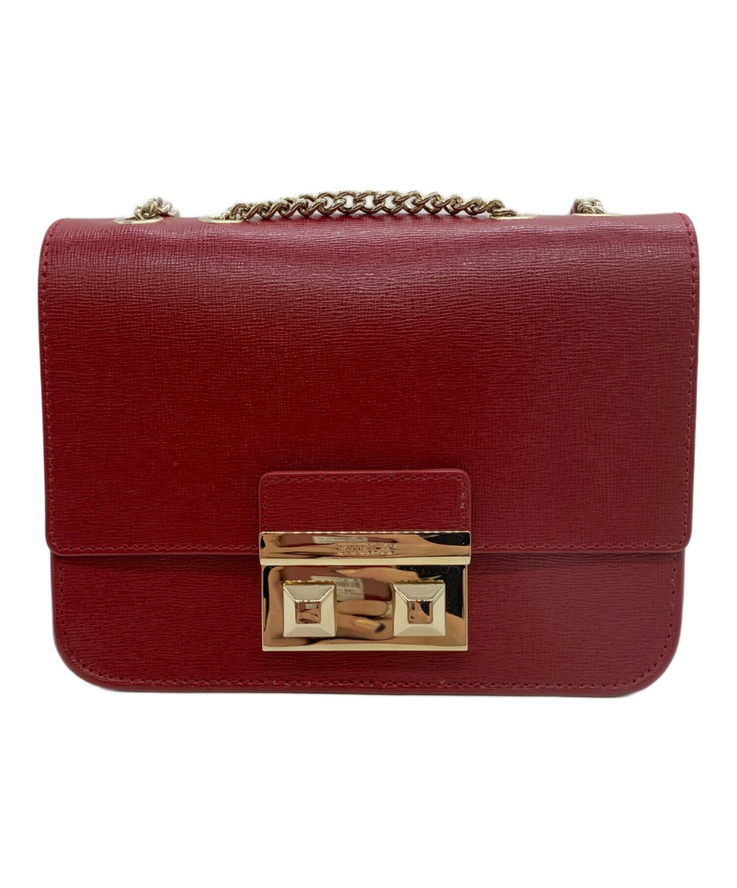 中古・古着通販】FURLA (フルラ) チェーンショルダーバッグ レッド 
