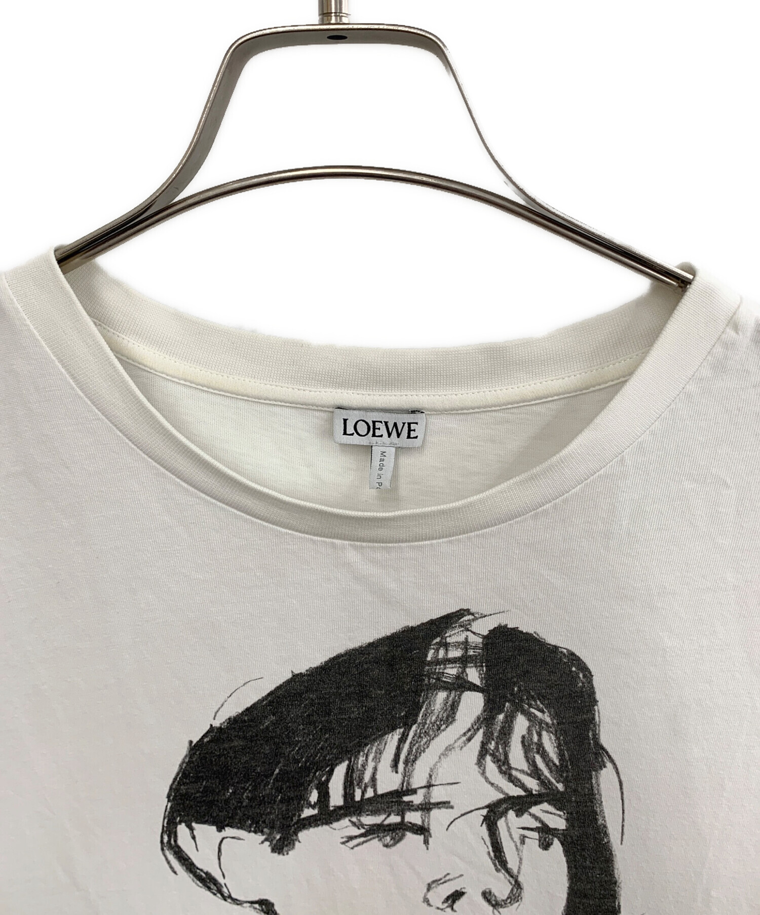 中古・古着通販】LOEWE (ロエベ) 半袖Tシャツ ホワイト サイズ:L 