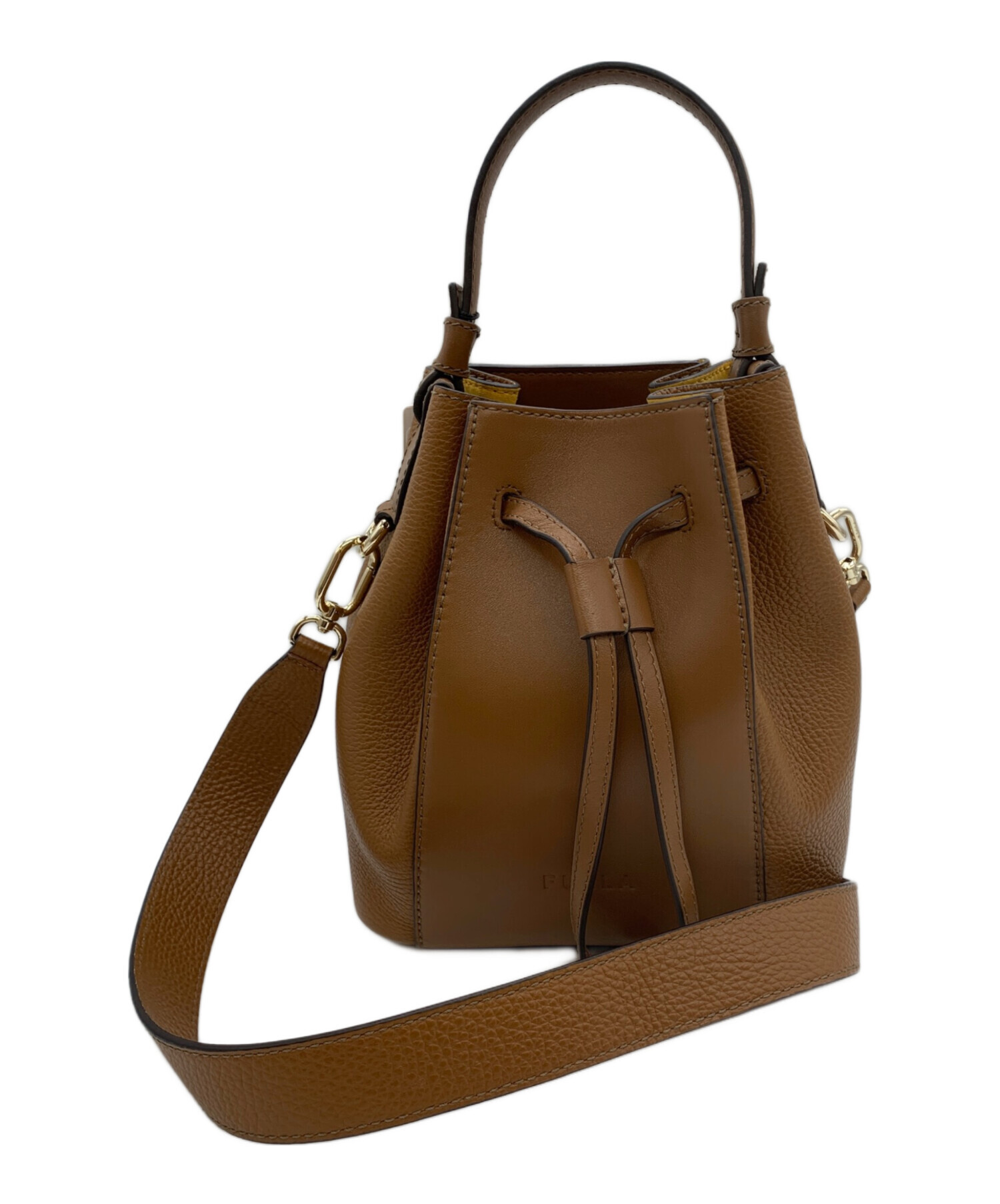中古・古着通販】FURLA (フルラ) ショルダ-巾着バッグ ブラウン