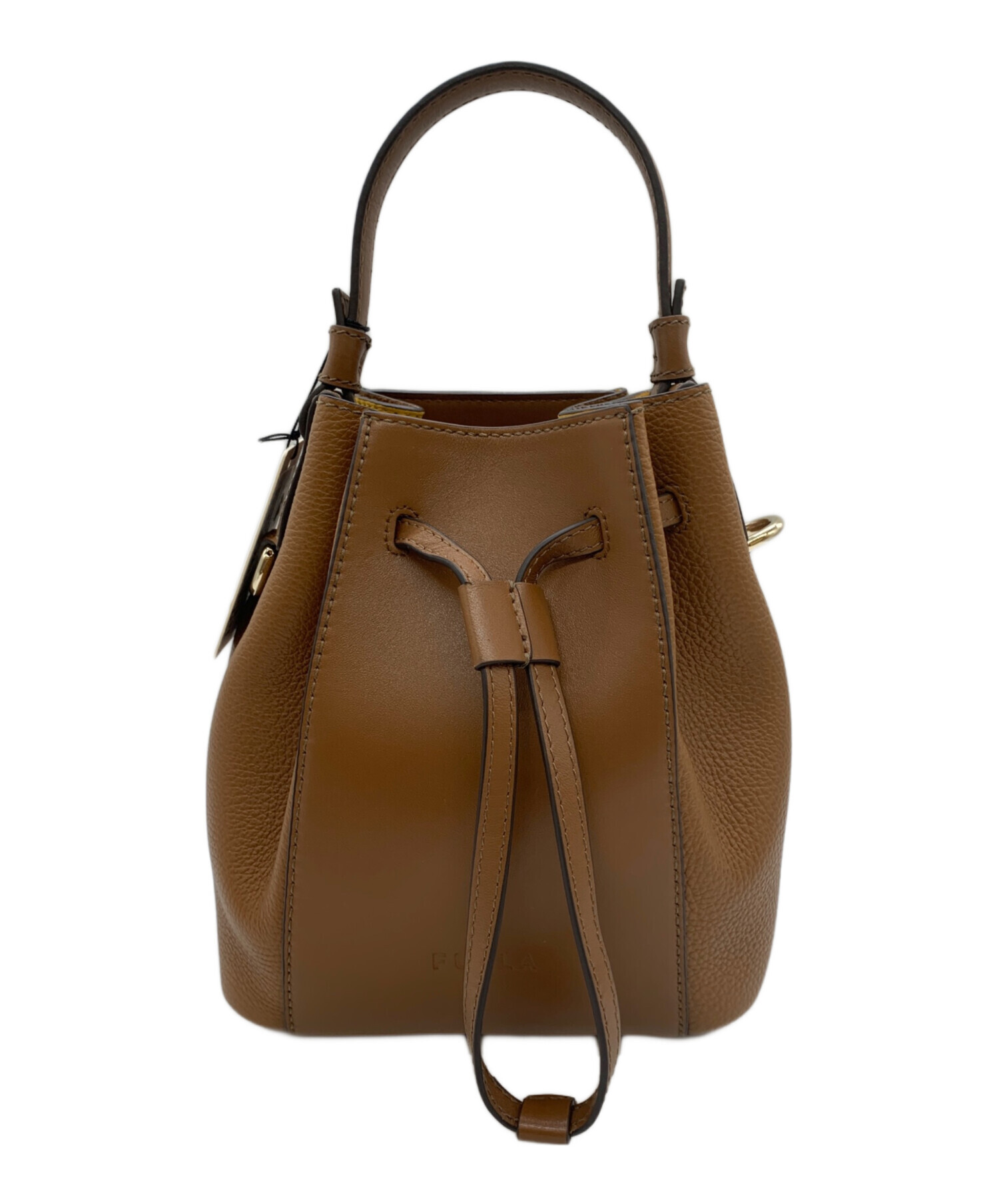 中古・古着通販】FURLA (フルラ) ショルダ-巾着バッグ ブラウン 
