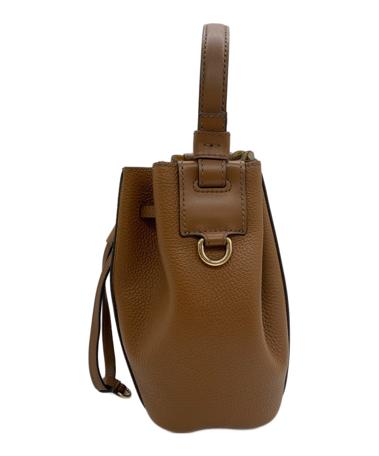 中古・古着通販】FURLA (フルラ) ショルダ-巾着バッグ ブラウン 