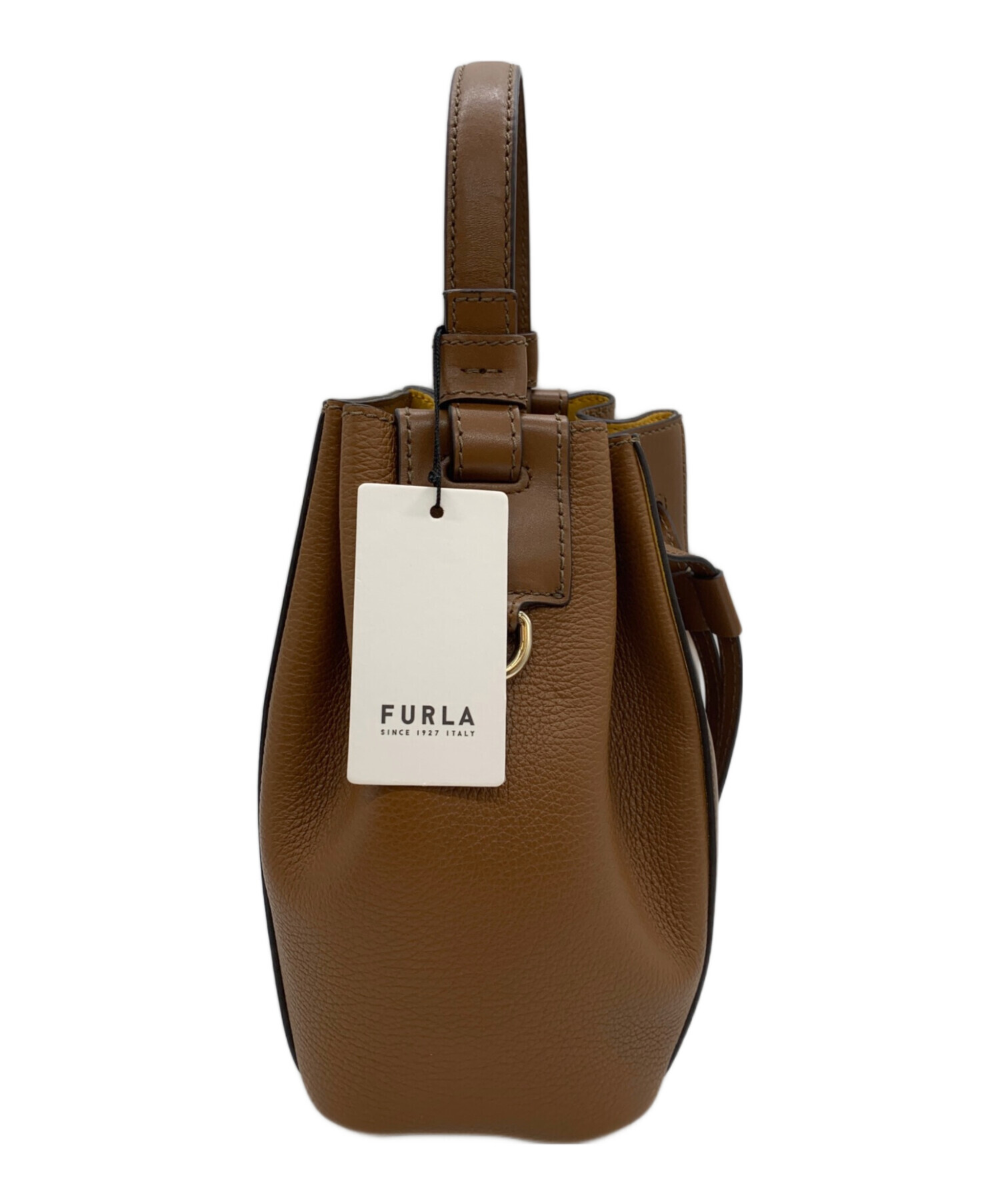 中古・古着通販】FURLA (フルラ) ショルダ-巾着バッグ ブラウン 