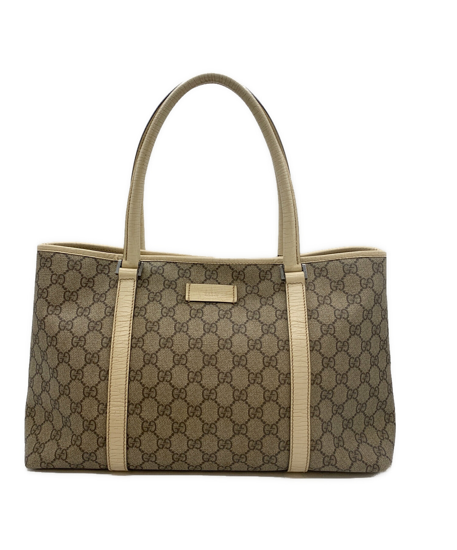 中古・古着通販】GUCCI (グッチ) トートバッグ ベージュ×ホワイト 