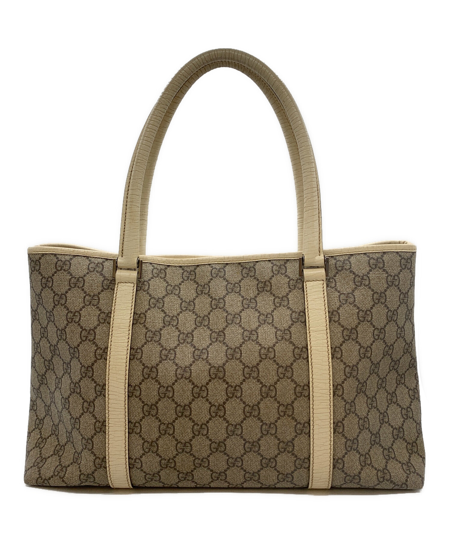 中古・古着通販】GUCCI (グッチ) トートバッグ ベージュ×ホワイト 