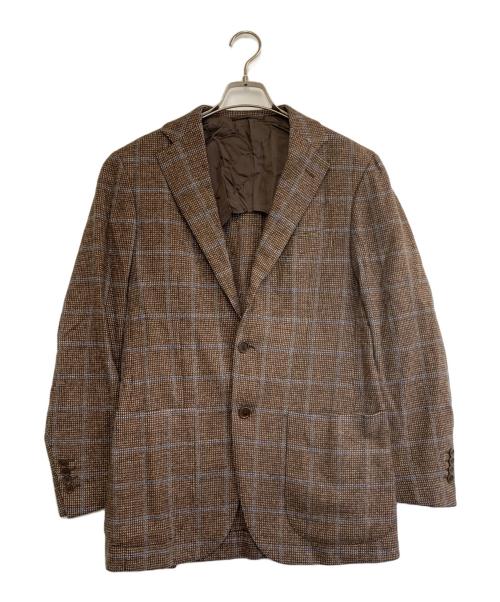 【中古】ビームスエフ BEAMS F シルクウールモヘア チェック テーラードジャケット ブラウンxピンク【サイズ93】【メンズ】 1032007694080037_01_7934w.jpeg