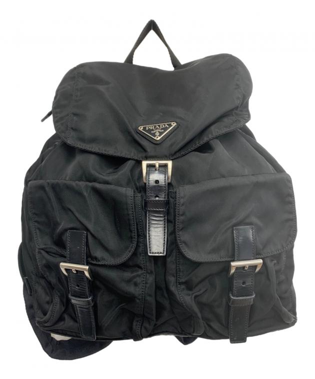プラダ　ナイロン　リュック　現行　(ジャンク品) 中古・古着通販】PRADA (プラダ) ナイロンリュック ブラック｜ブランド
