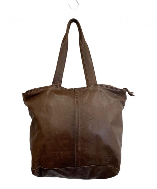 中古・古着通販】PORTER (ポーター) レザートートバッグ ブラウン 