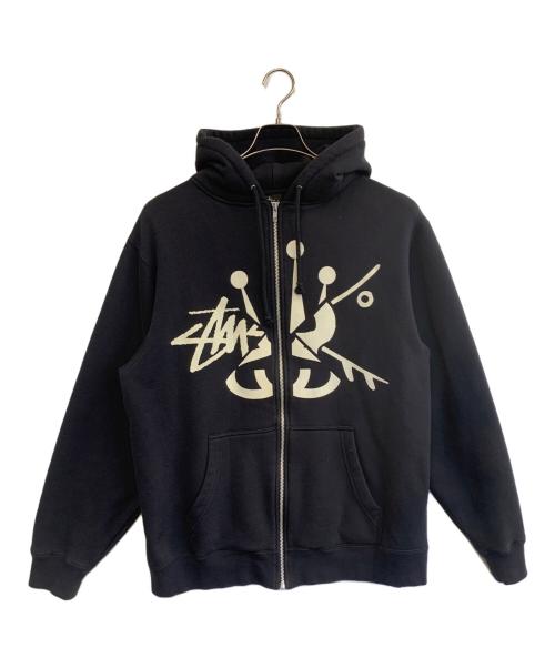 【古着】 Stussy ジップパーカー 中古・古着通販】stussy (ステューシー) ジップパーカー ネイビー