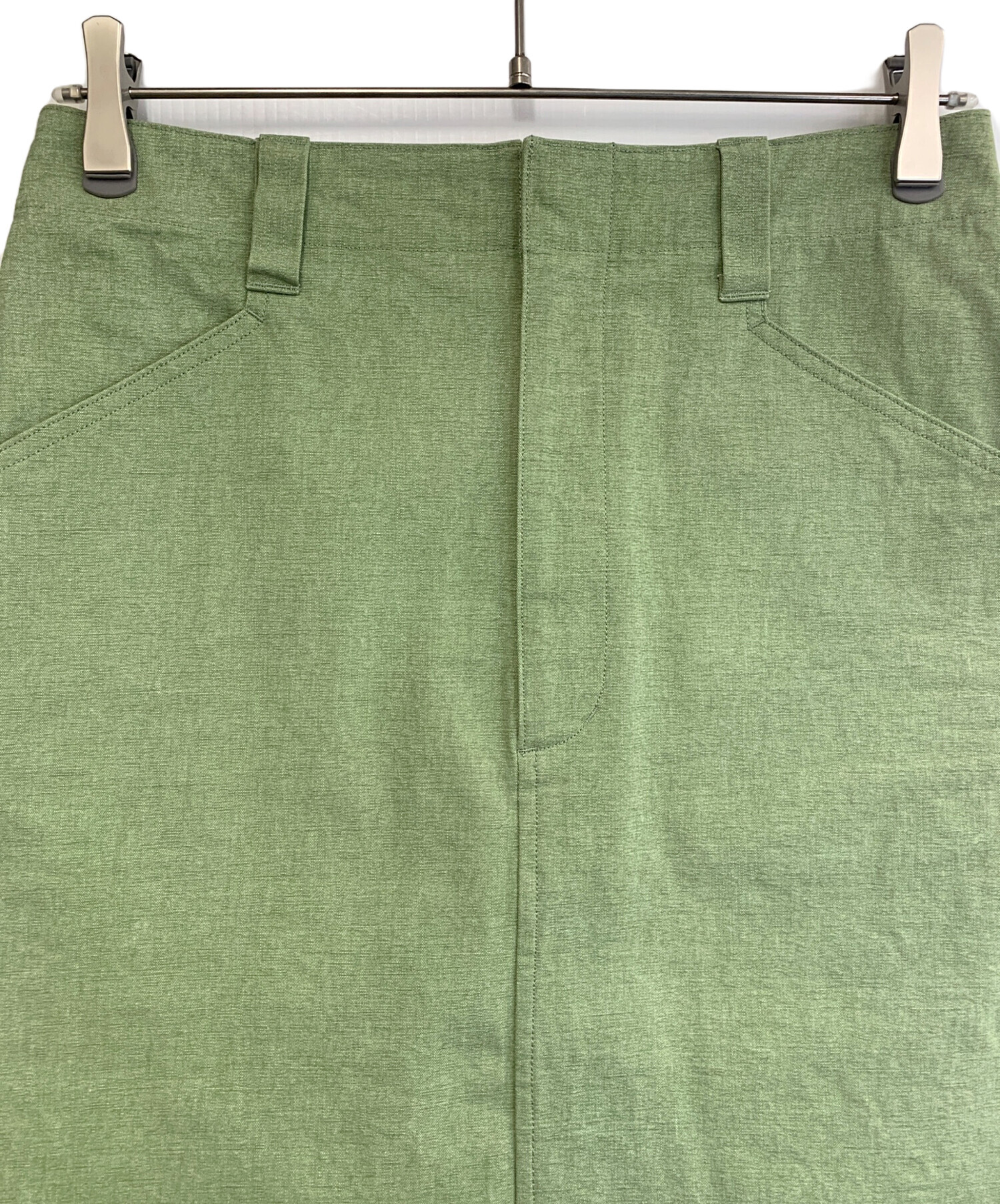 中古・古着通販】AURALEE (オーラリー) ロングスカート 黄緑 サイズ:1