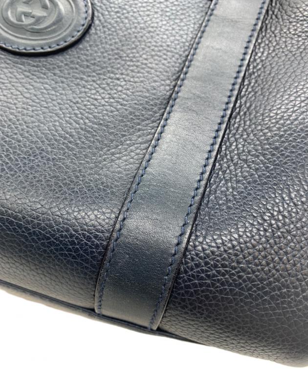 中古・古着通販】GUCCI (グッチ) ミニボストンバッグ ネイビー