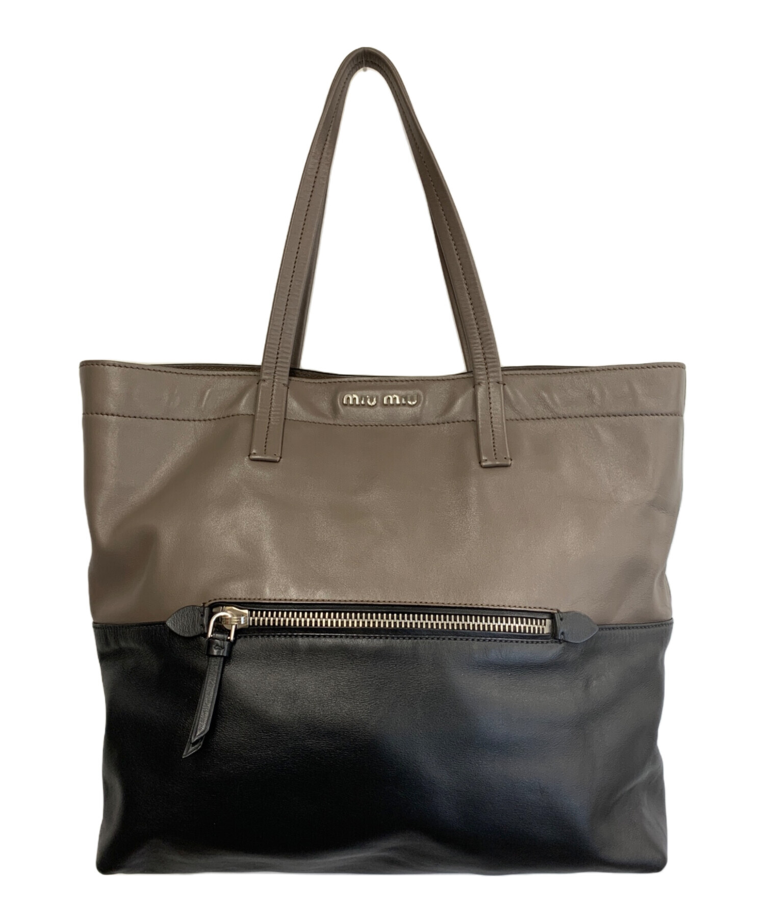 中古・古着通販】MIU MIU (ミュウミュウ) レザートートバッグ ブラウン