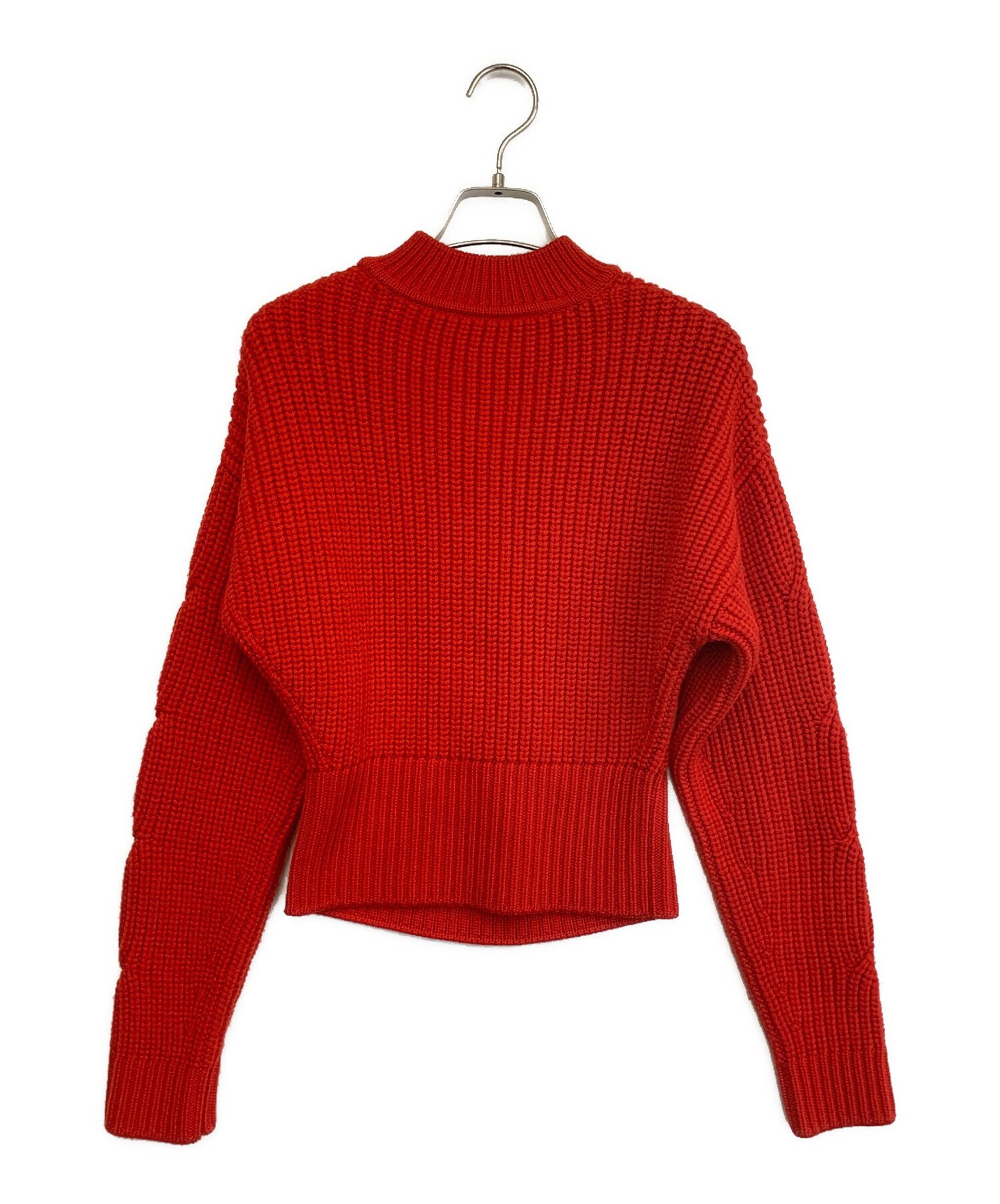 中古・古着通販】patou (パトゥ) クロップドケーブルニット レッド