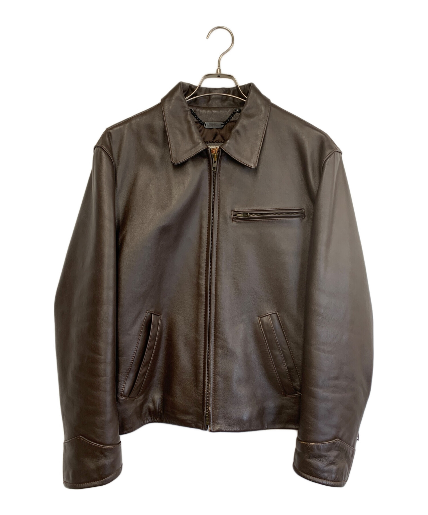 ハーレーダビッドソン ブラウンレザー ファー襟付きジャケット ラム革 42 中古・古着通販】HARLEY-DAVIDSON (ハーレーダビッドソン) レザー