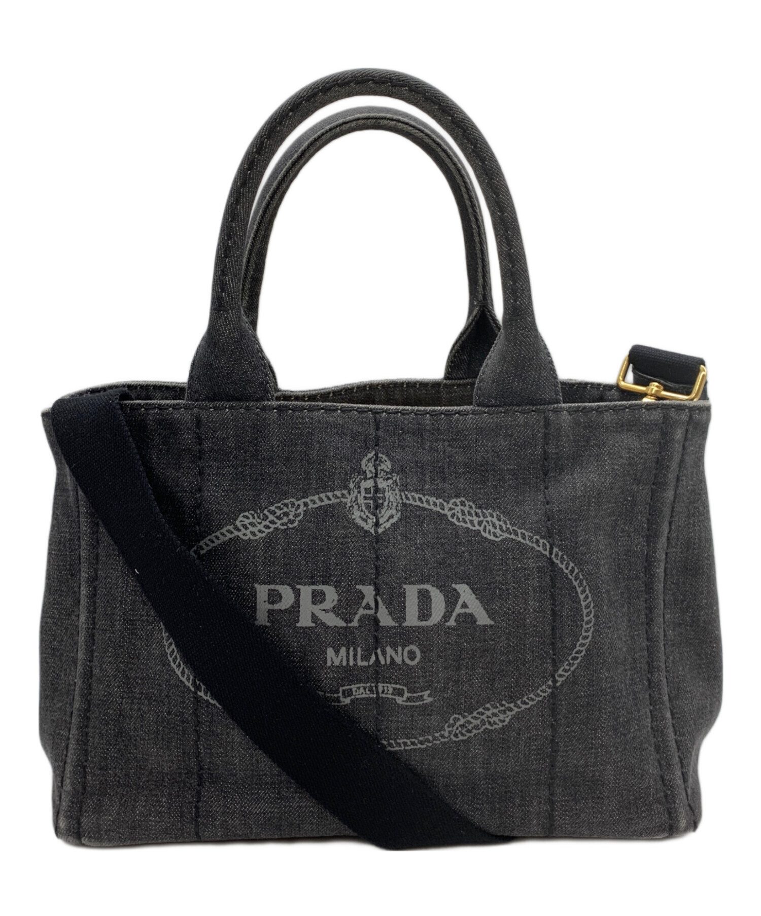 SORAPRADA カナパ　ショルダー 中古・古着通販】PRADA (プラダ) カナパ2WAYショルダーバッグ グレー