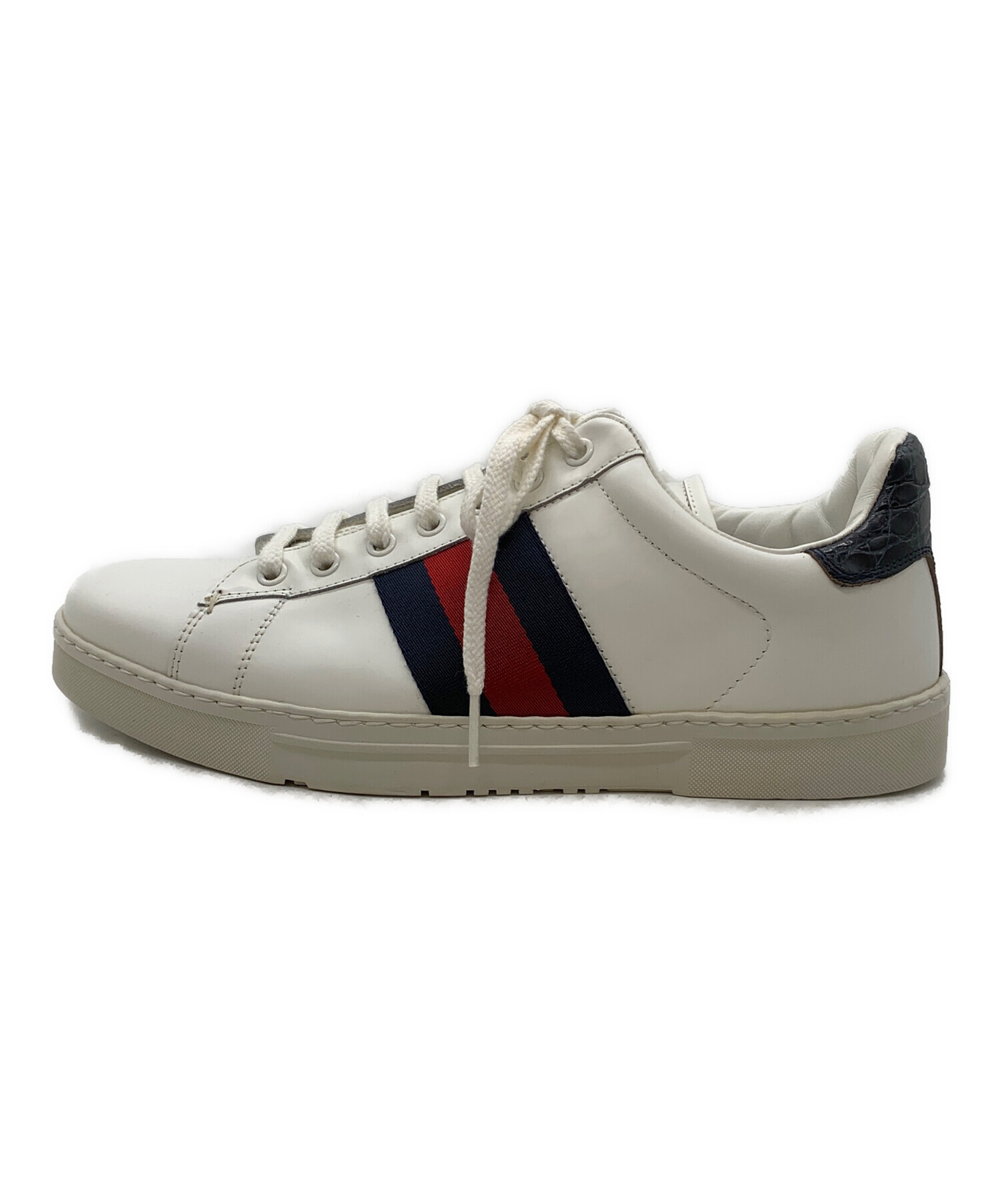 グッチ　456230 スネーク　シェリーライン　ホワイト　スニーカー　5サイズ 中古・古着通販】GUCCI (グッチ) シェリーラインローカットスニーカー