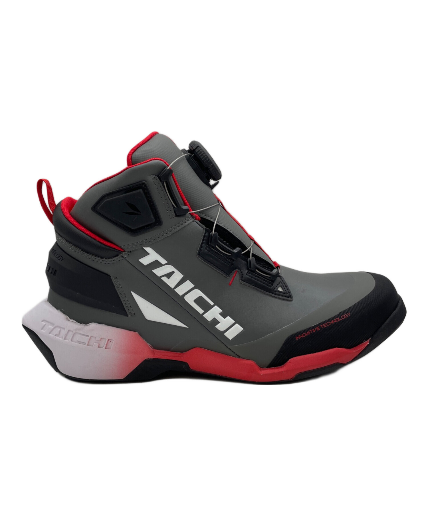 TAICHI BOA バイク用靴 グレー/レッド 中古・古着通販】TAICHI (タイチ) ライディングシューズ グレー×レッド
