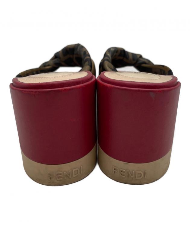 FENDI ミュール　　※今だけお値下げ中 中古・古着通販】FENDI (フェンディ) ミュール ブラック×レッド サイズ