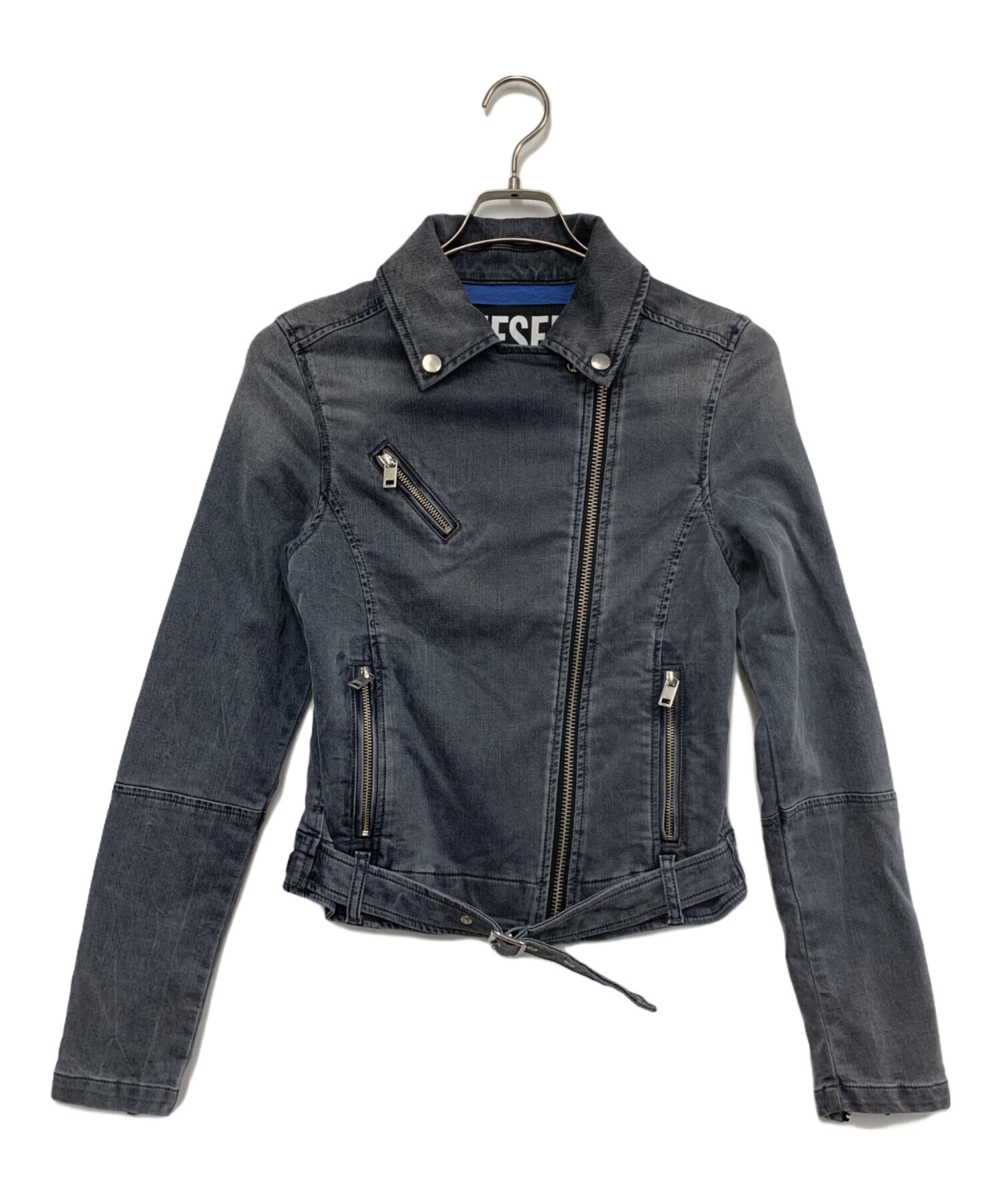 中古・古着通販】DIESEL (ディーゼル) デニムライダースジャケット