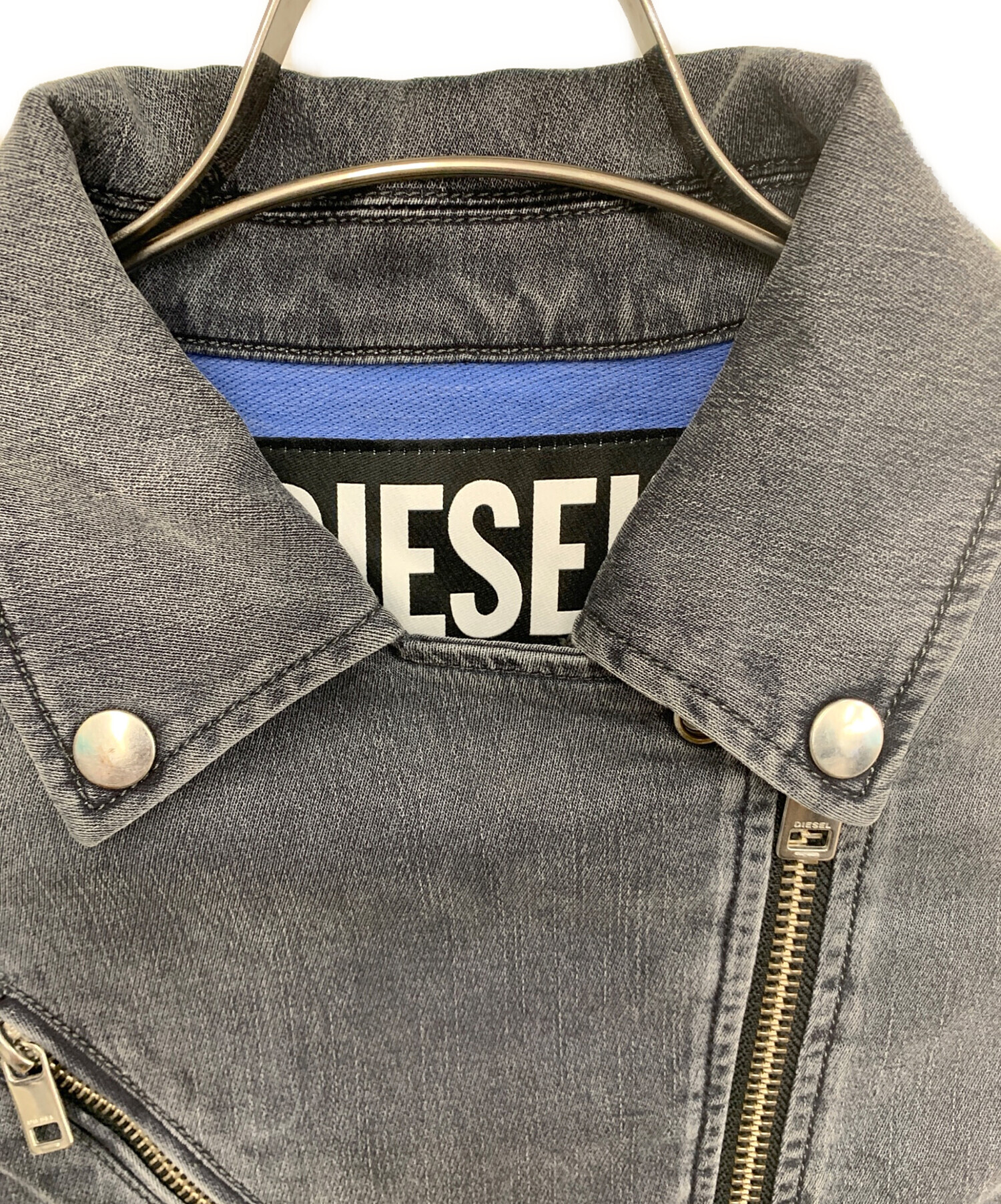 中古・古着通販】DIESEL (ディーゼル) デニムライダースジャケット