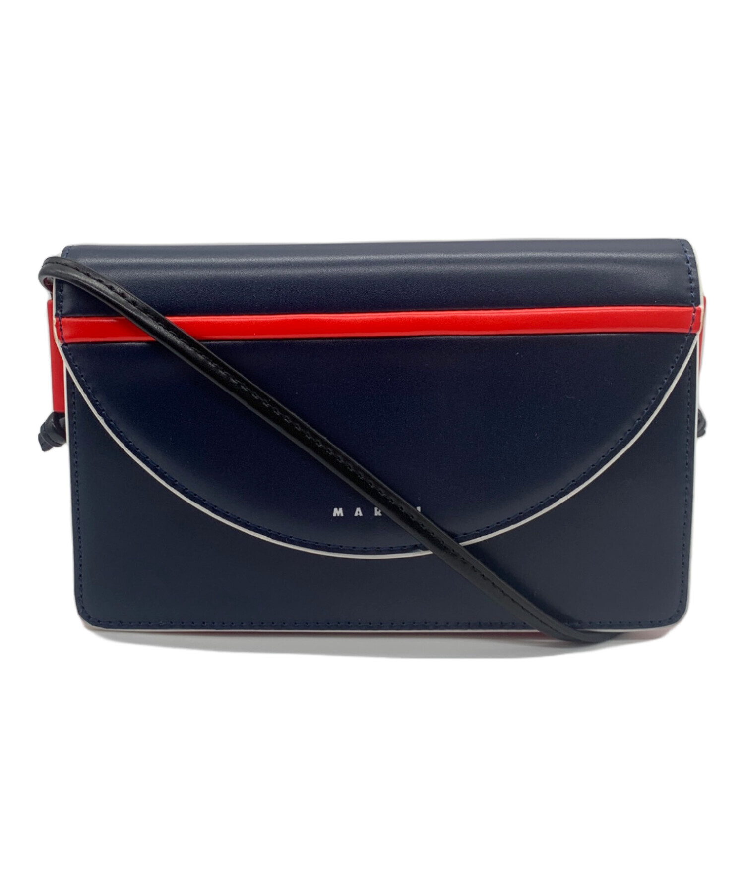 中古・古着通販】MARNI (マルニ) クロスボディバッグ レッド×ネイビー