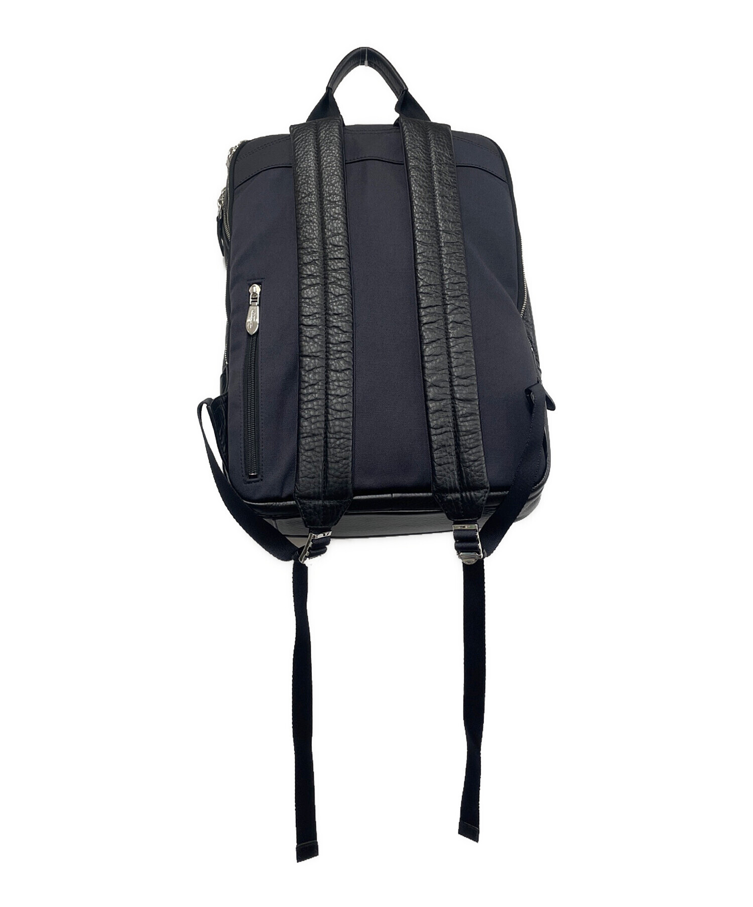 PELLE MORBIDA ペッレモルビダ リュック バックパック ネイビー 中古・古着通販】PELLE MORBIDA (ペッレモルビダ) レザーリュック
