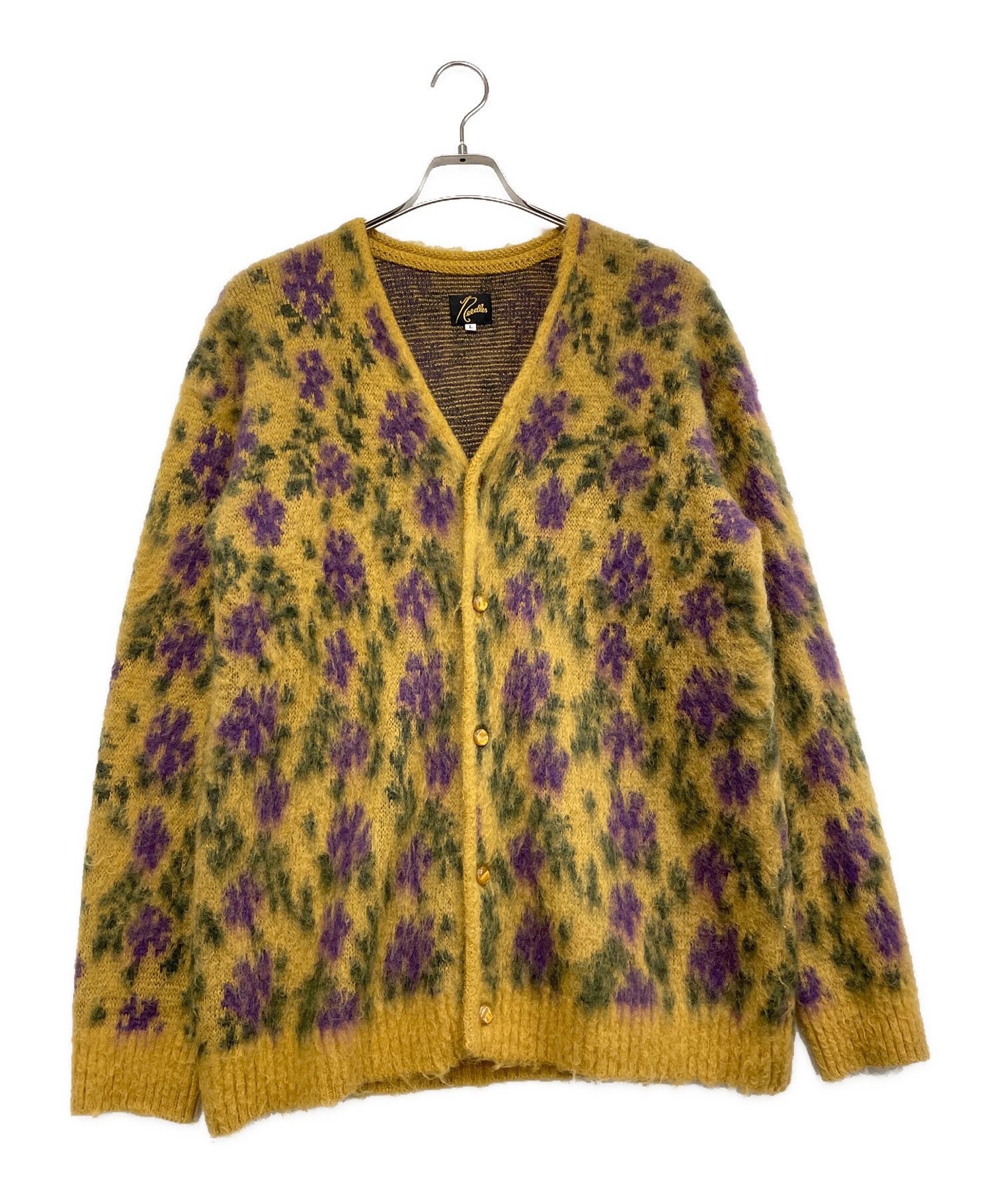 NEEDLES ニードルズ Mohair Cardigan L 中古・古着通販】Needles (ニードルズ) Mohair Cardigan イエロー