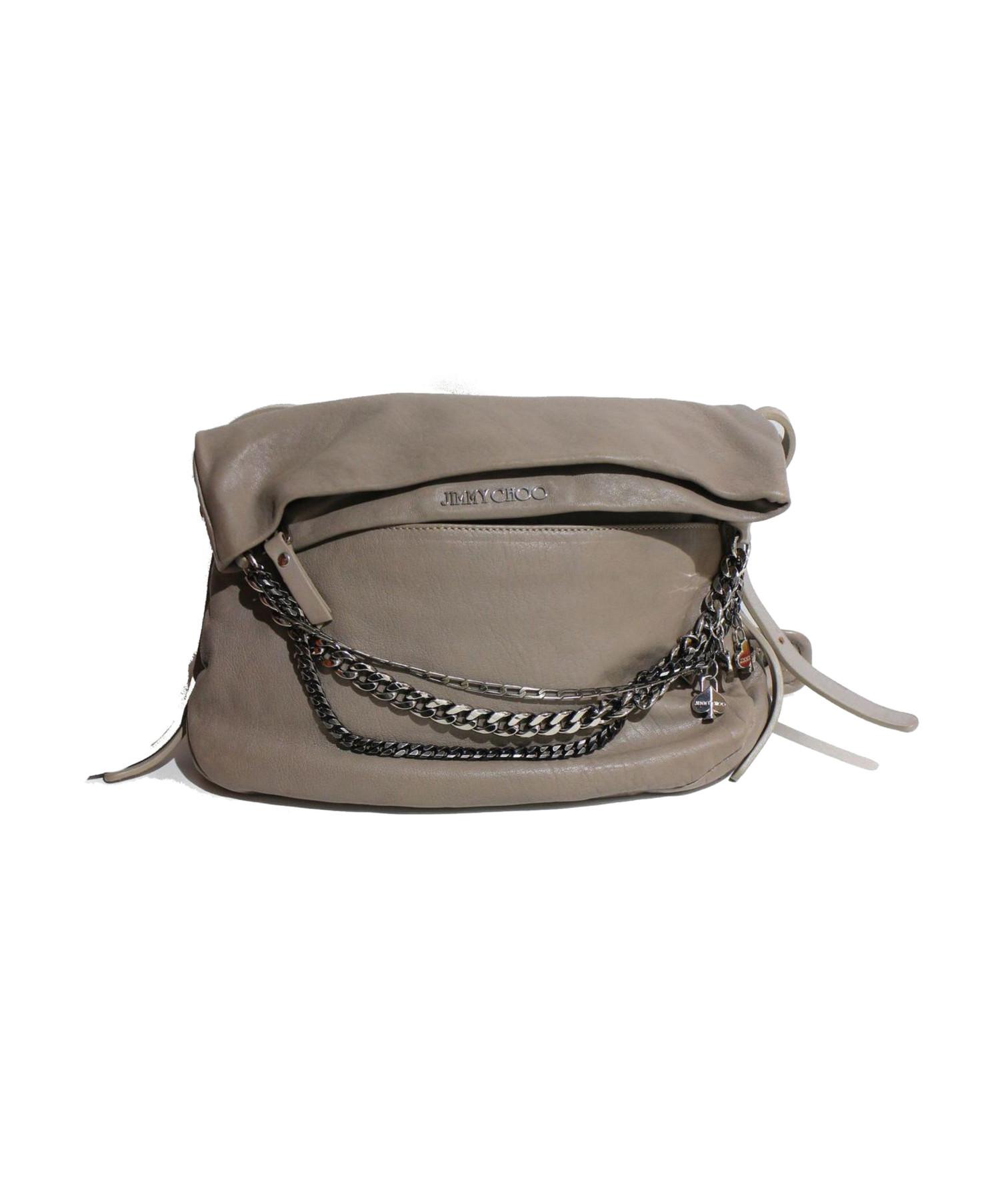 希少 ジミーチュウ ショルダーバッグ 斜め掛け レザー ブラウン シルバー 中古・古着通販】JIMMY CHOO (ジミーチュウ) ショルダーバッグ