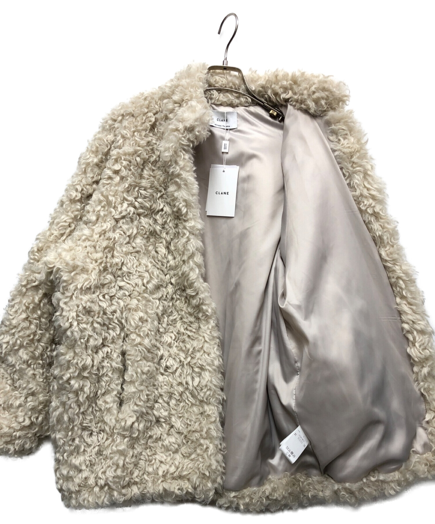 0*番様 クラネ アイボリー　 CURL FUR SHORT COAT ファーコ CLANE×田中みな実】-松本恵奈のMUST BUY- お気に入りアイテム