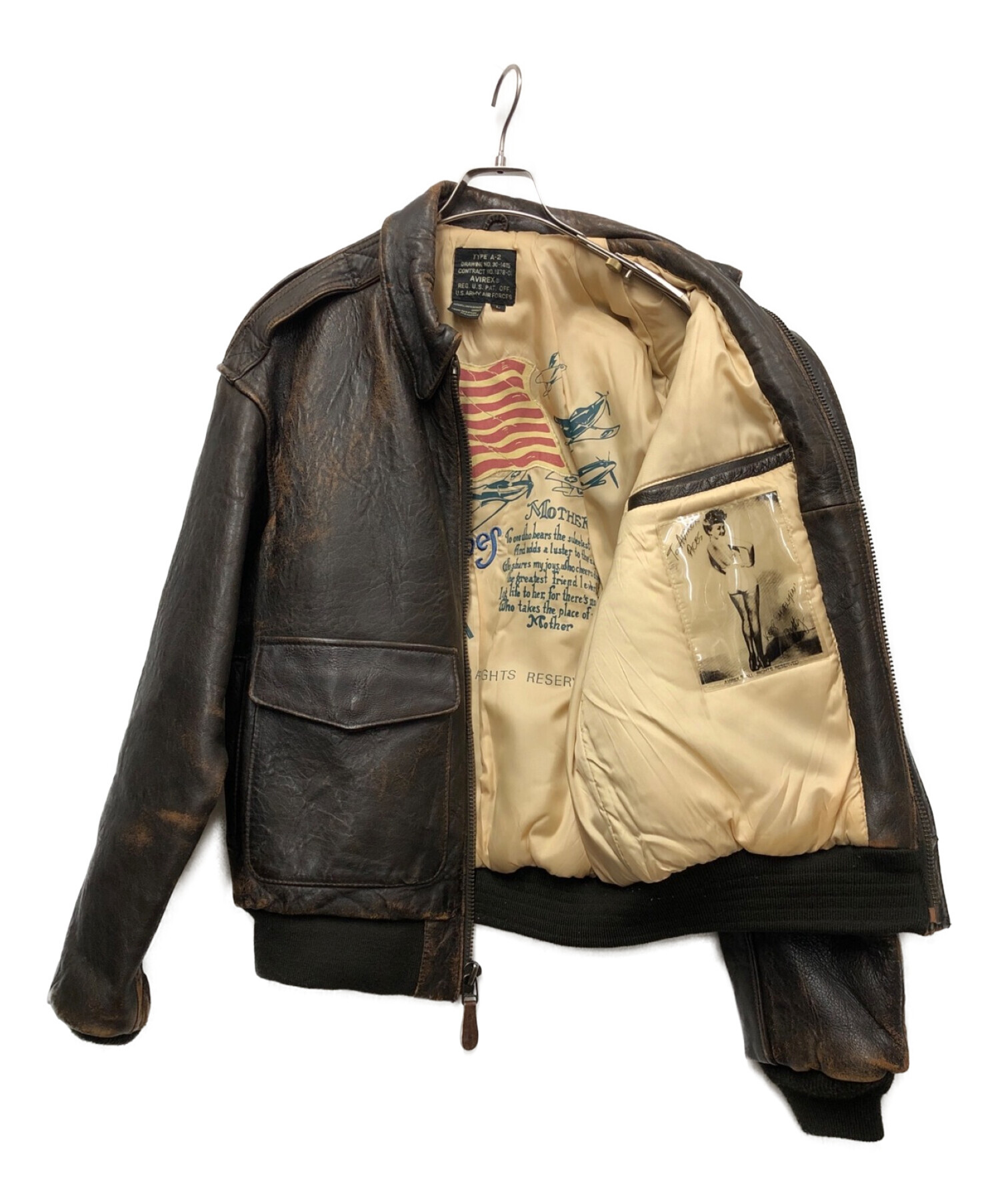 中古・古着通販】AVIREX (アヴィレックス) A-2レザーフライト 中古・古着通販】AVIREX (アヴィレックス) A-2レザーフライト