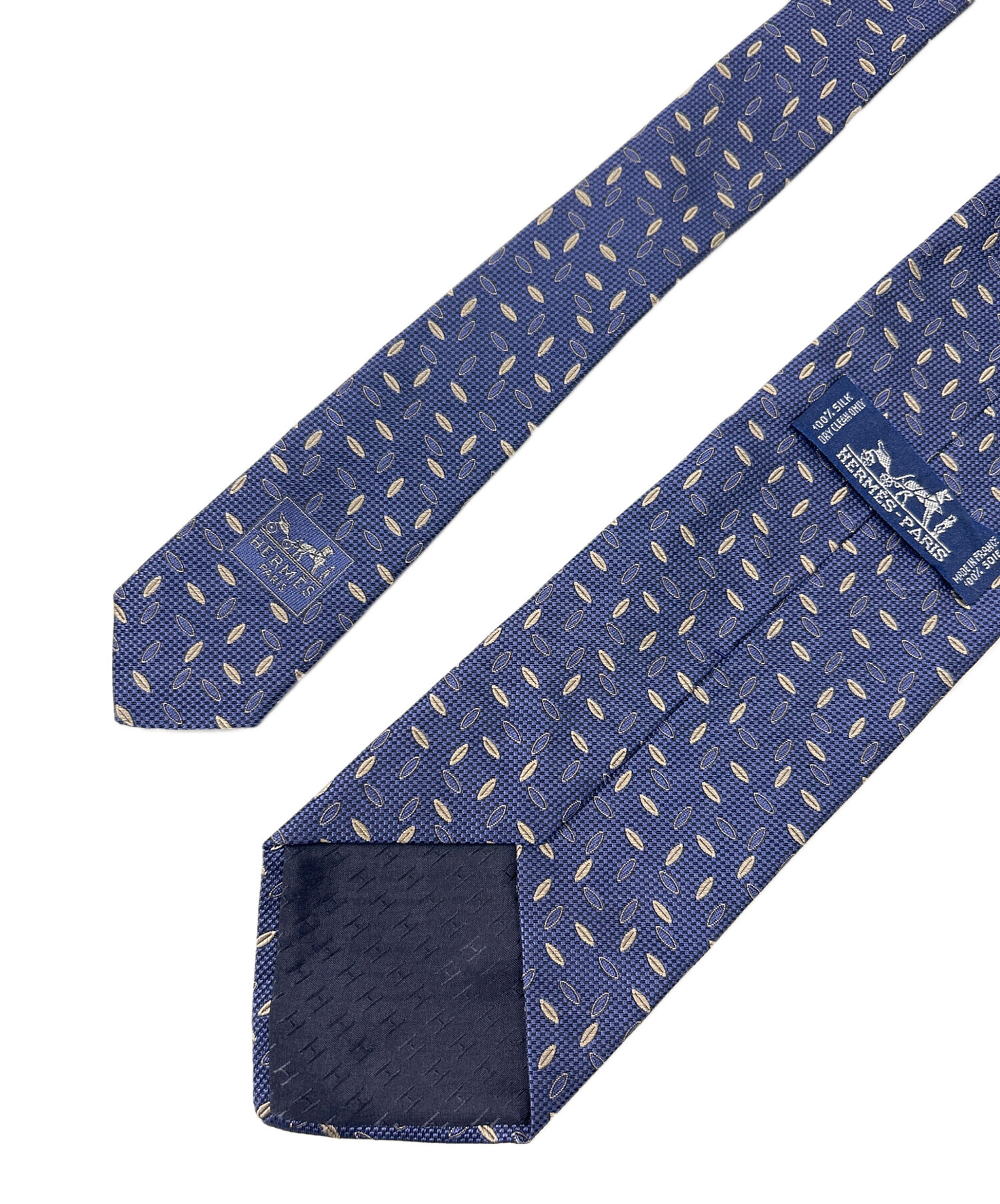 中古・古着通販】HERMES (エルメス) シルクネクタイ ネイビー サイズ