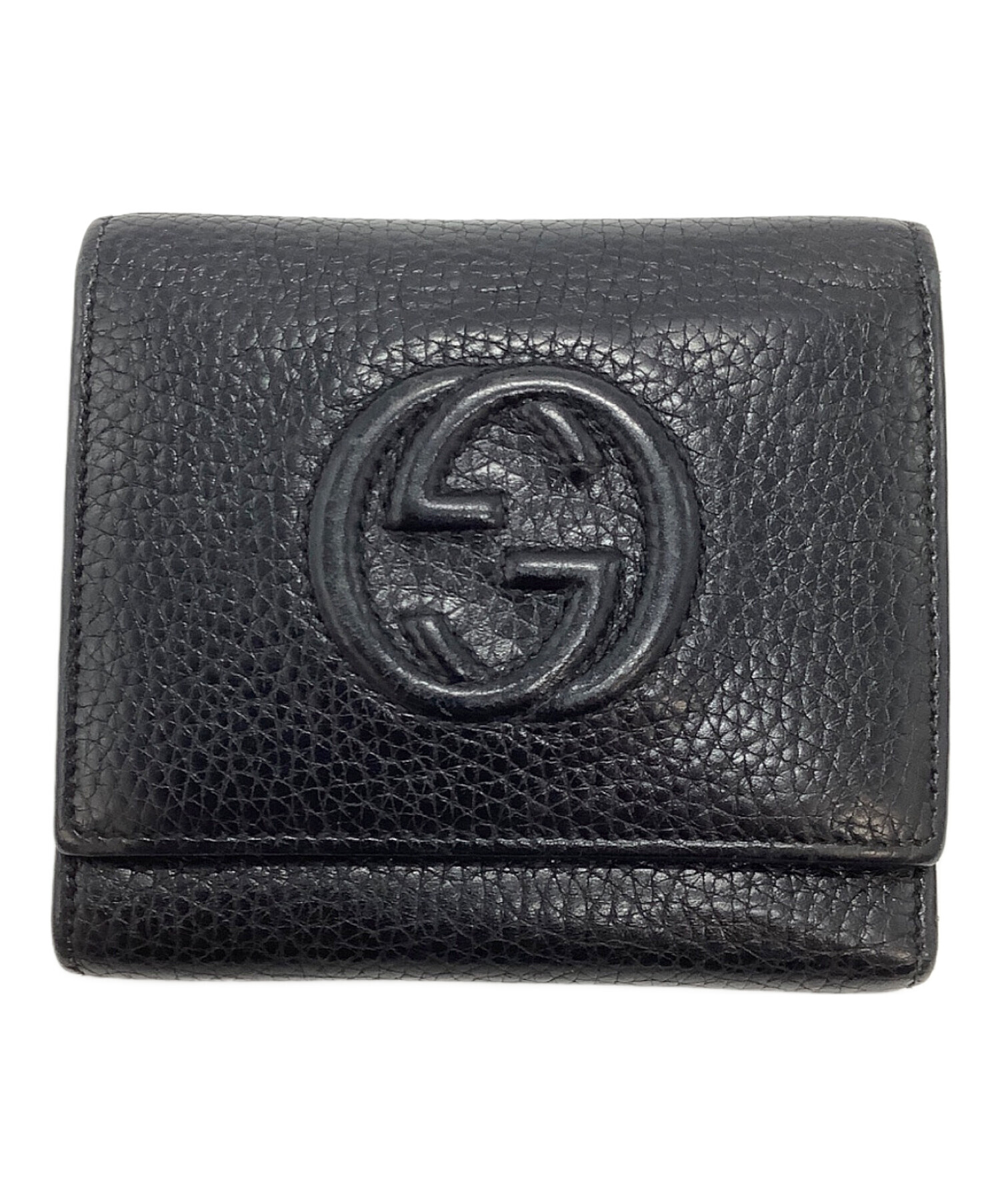正規品 美品✨GUCCI グッチ　GGソーホー　レザー　コンパクトウォレット　黒 中古・古着通販】GUCCI (グッチ) ソーホー レザーコンパクトウォレット