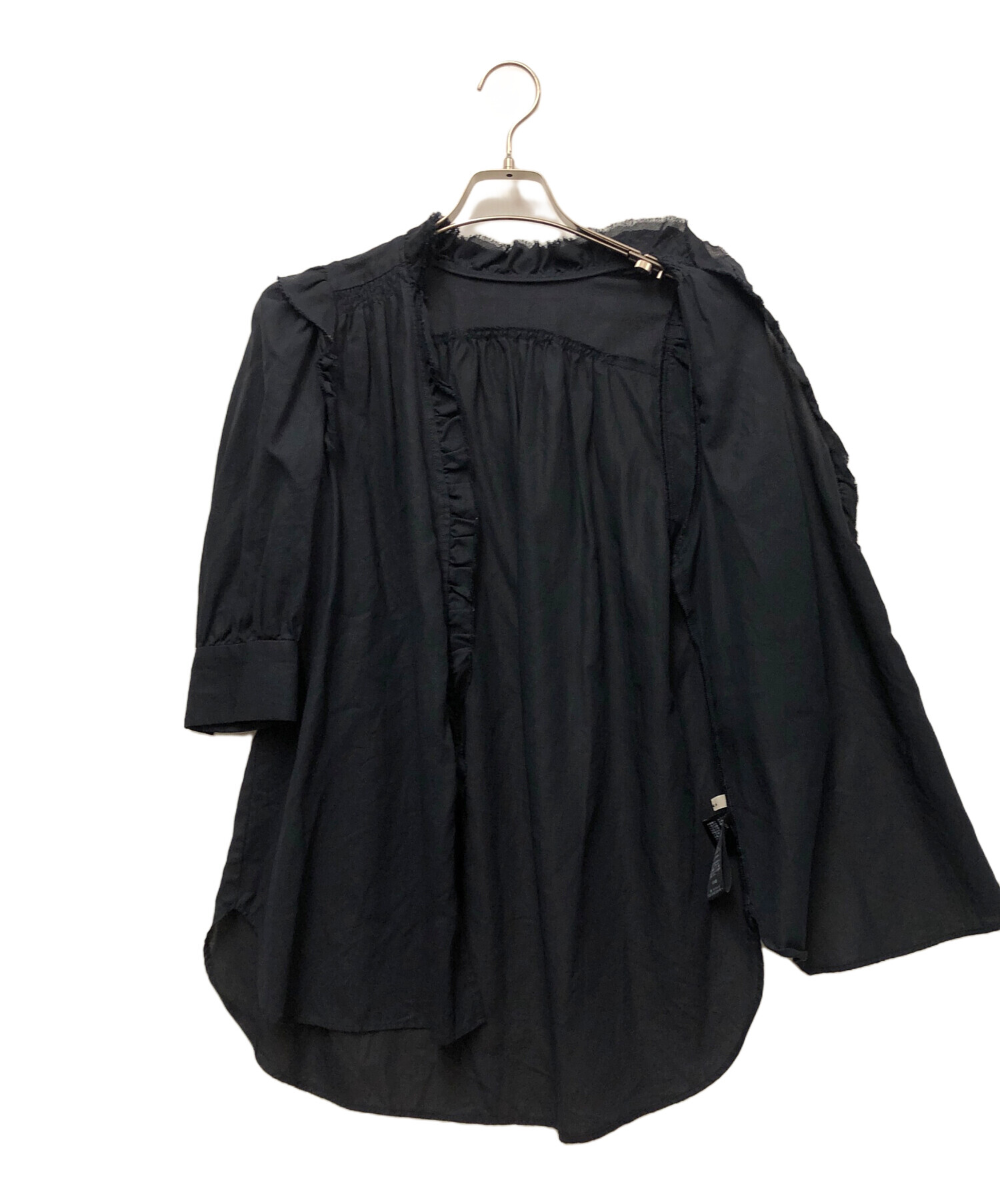 中古・古着通販】IENA (イエナ) 長袖ブラウス ネイビー サイズ 中古・古着通販】IENA (イエナ) 長袖ブラウス ネイビー サイズ