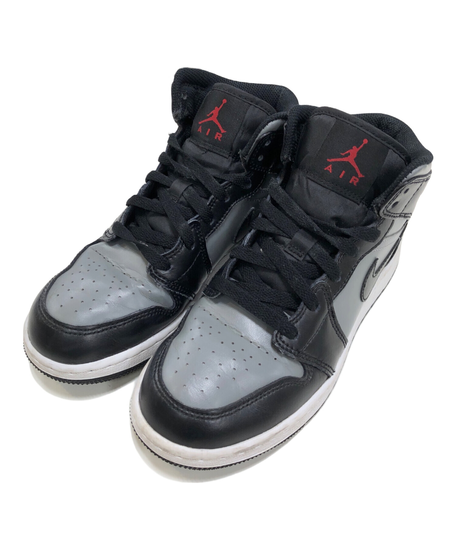 中古・古着通販】NIKE (ナイキ) AIR JORDAN 1 MID GS ブラック×グレー 
