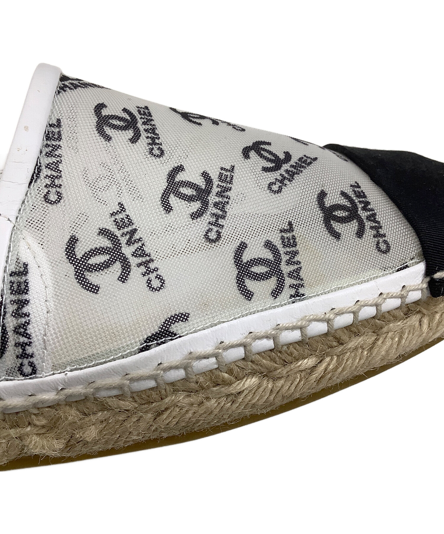 中古・古着通販】CHANEL (シャネル) エスパドリーユ ホワイト×ブラック 