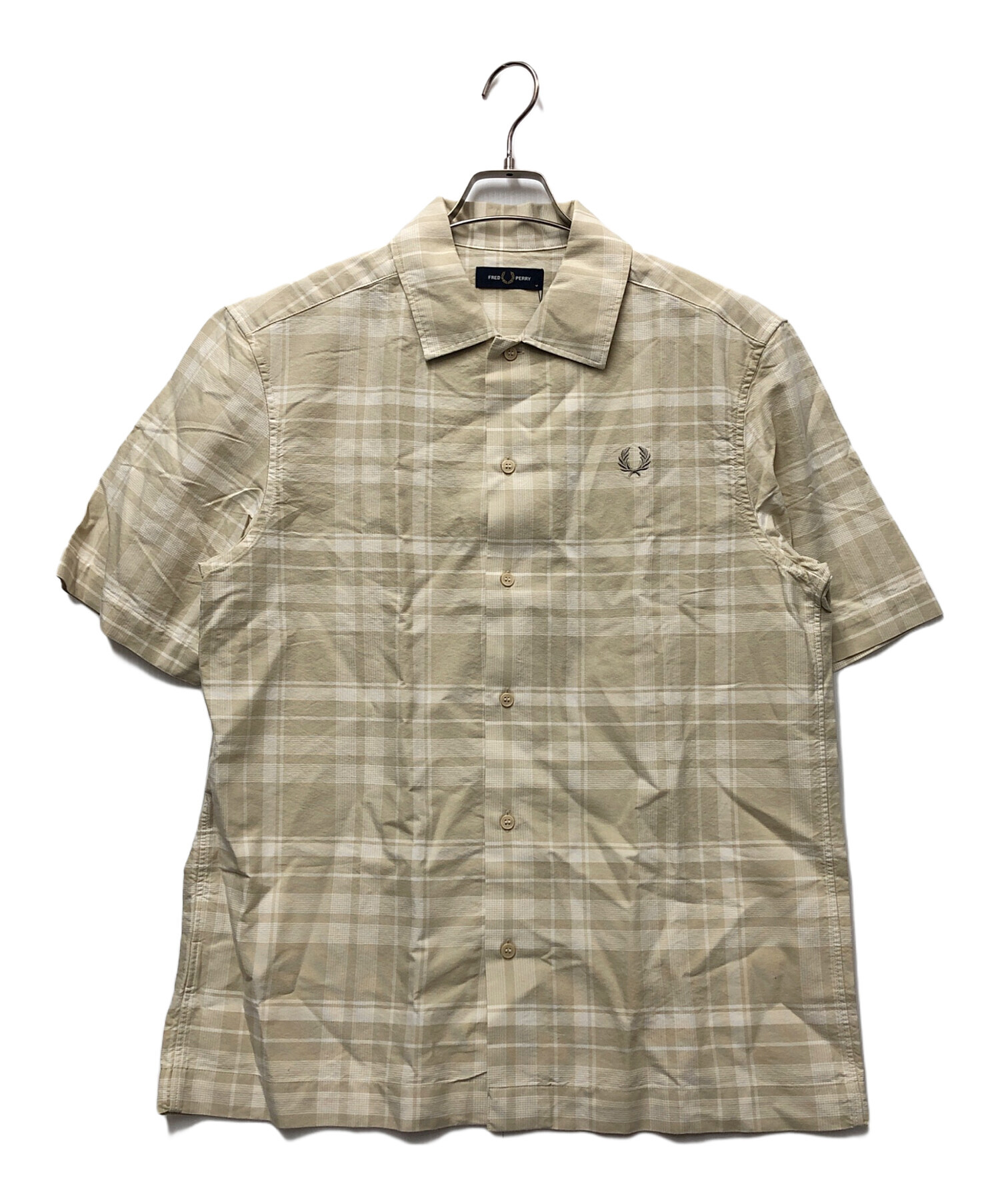 中古・古着通販】FRED PERRY (フレッドペリー) 半袖シャツ ベージュ 