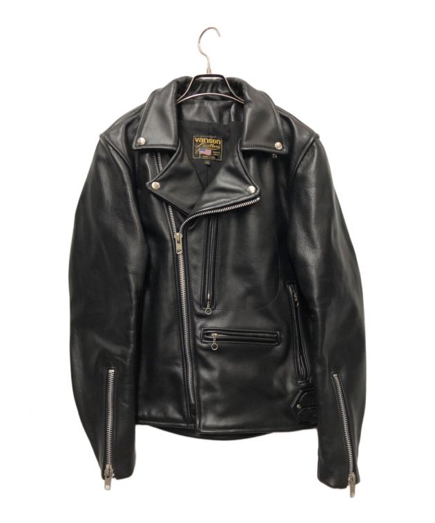 USA製Vanson バンソン レザーダブルライダース 36 38ブラックM L 中古・古着通販】VANSON (バンソン) レザーダブルライダース