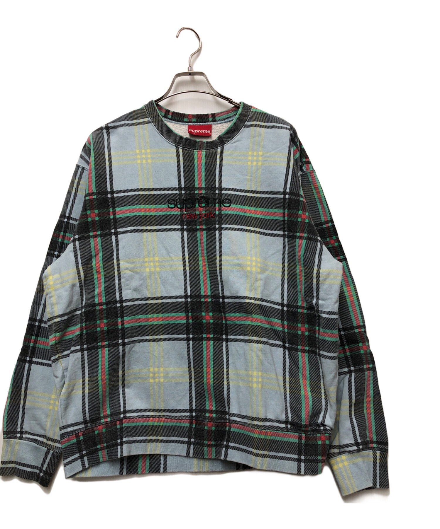 中古・古着通販】Supreme (シュプリーム) Plaid crewneck ライト 中古・古着通販】Supreme (シュプリーム) Plaid crewneck ライト