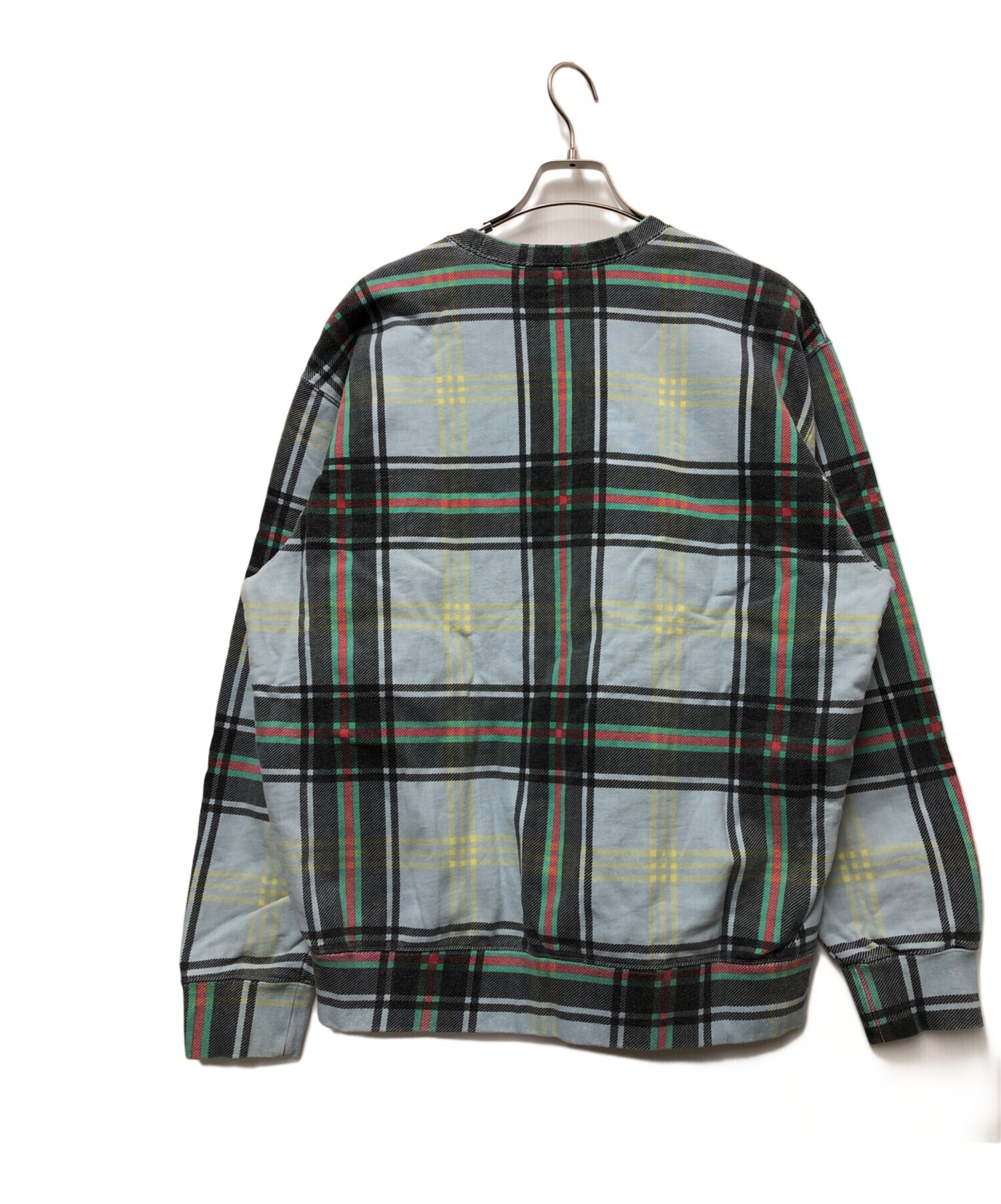 中古・古着通販】Supreme (シュプリーム) Plaid crewneck ライトブルー 
