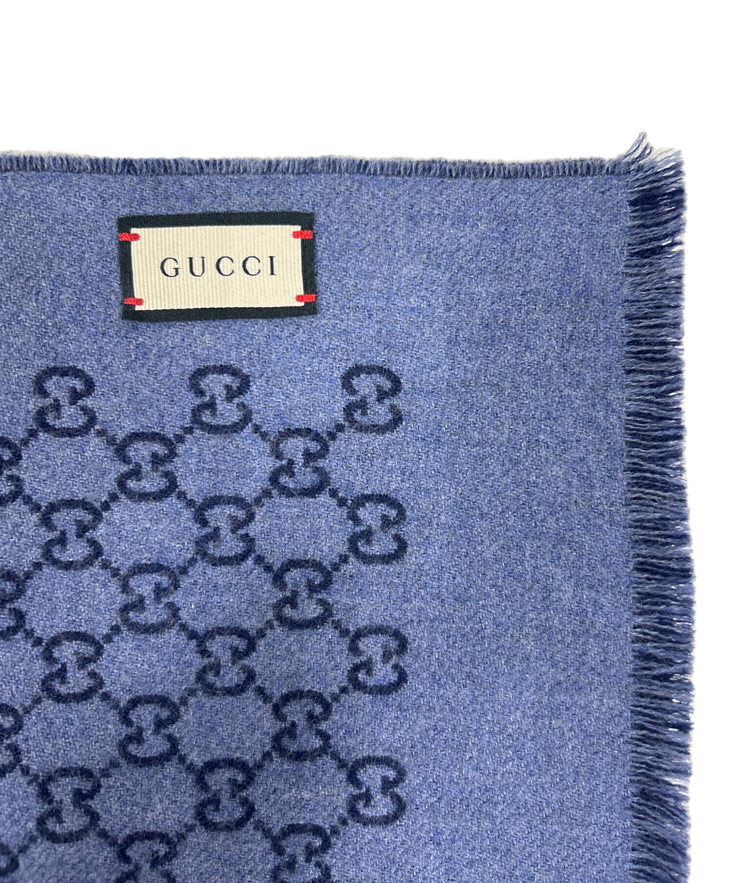 中古・古着通販】GUCCI (グッチ) ウールマフラー ブルー 中古・古着通販】GUCCI (グッチ) ウールマフラー ブルー
