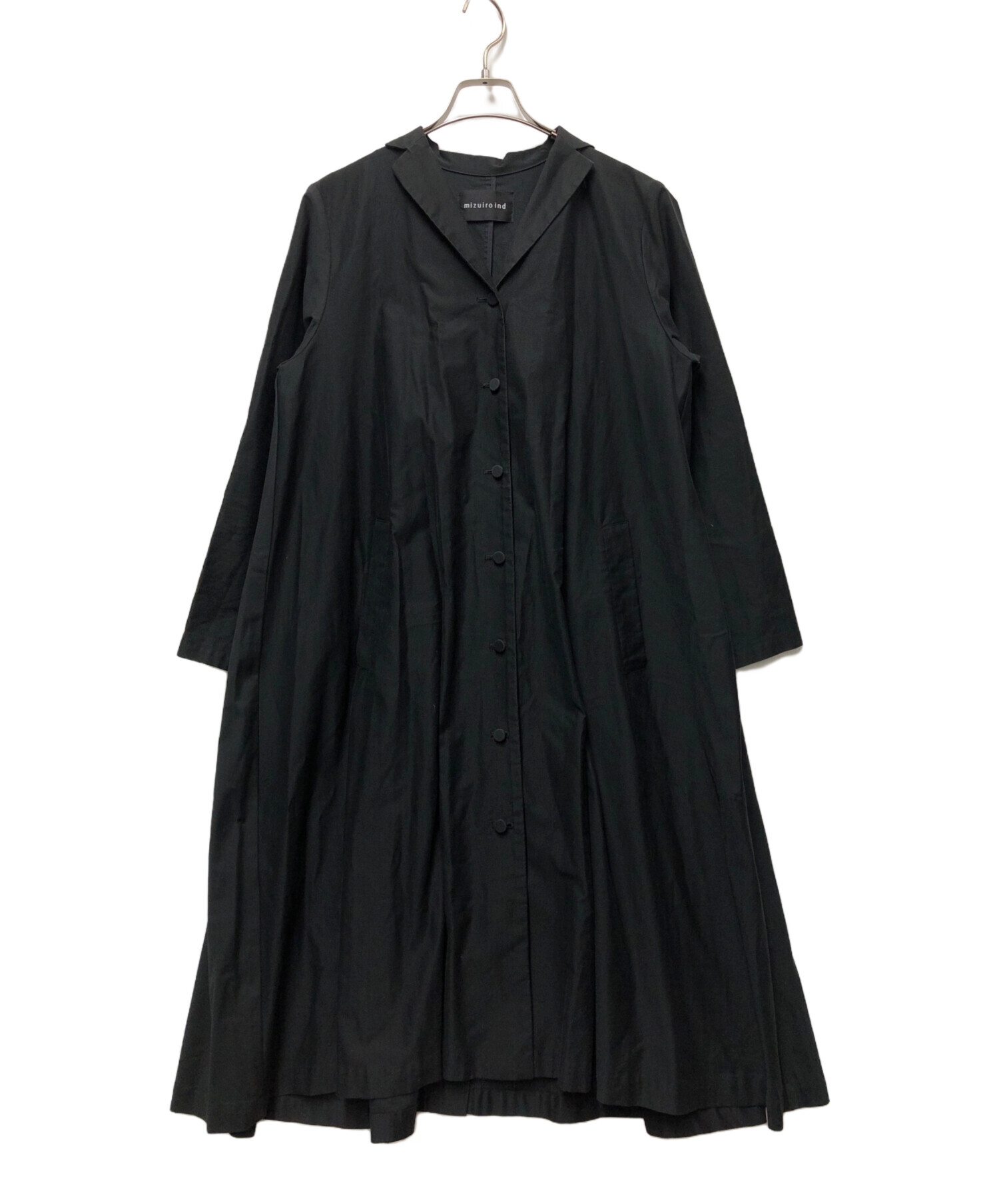中古・古着通販】mizuiro-ind (ミズイロインド) ロングコート ブラック