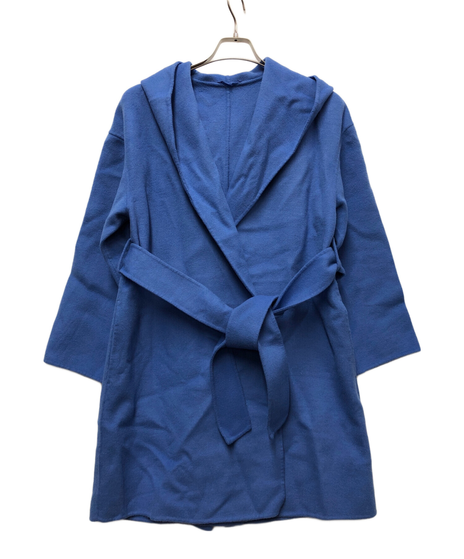 【カシミヤ混】allureville リバーコート ロング ブルー 中古・古着通販】allureville (アルアバイル) カシミヤ混リバー